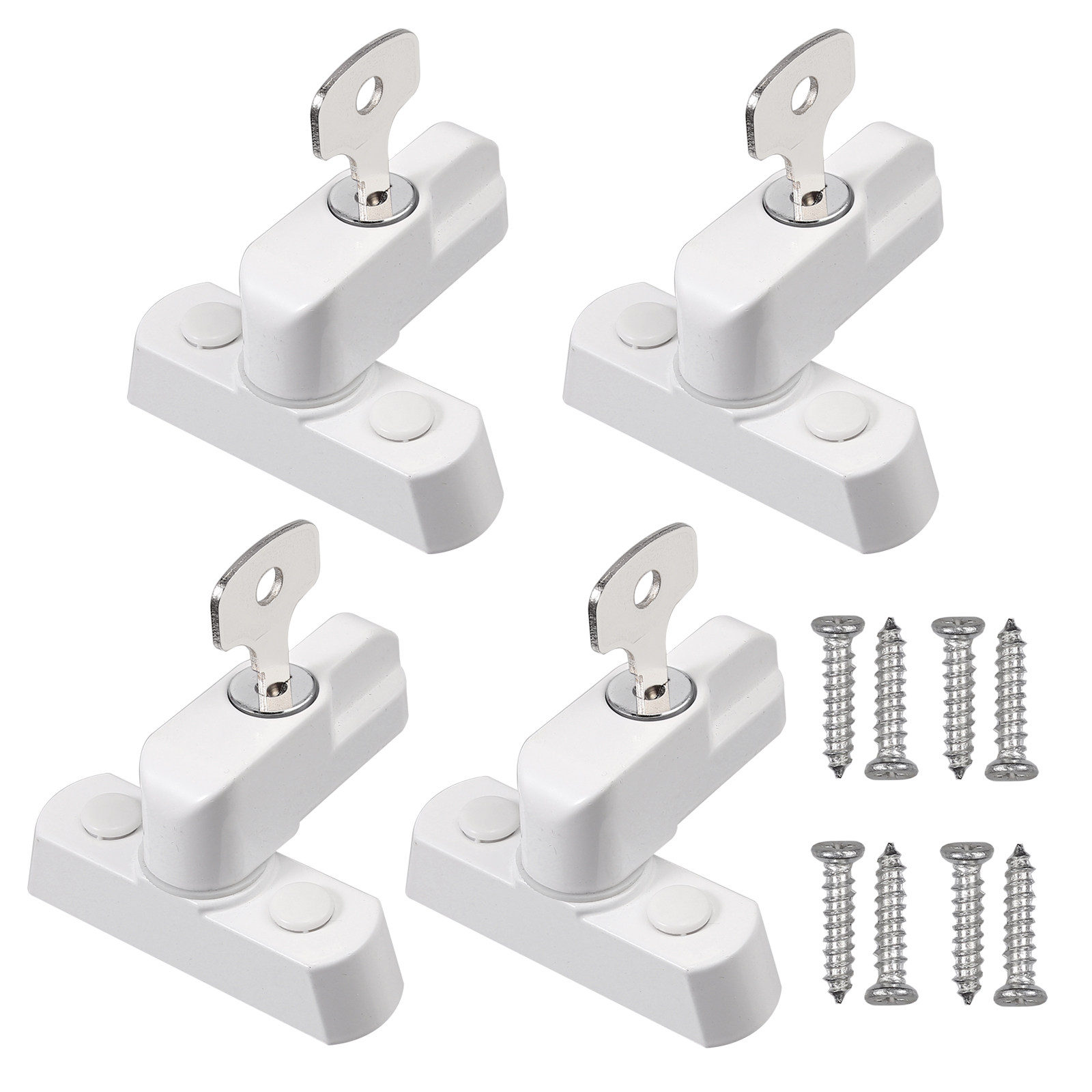 4pcs Sash Blocker Jammer White uPVC Door Window Restrictor Lock With