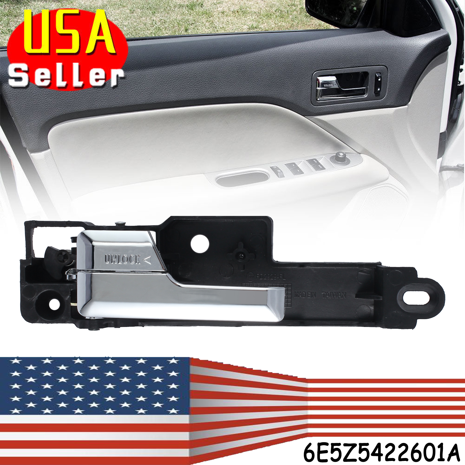 Chrome Interior Door Handle for 2006-2012 Ford Fusion Front Left Driver