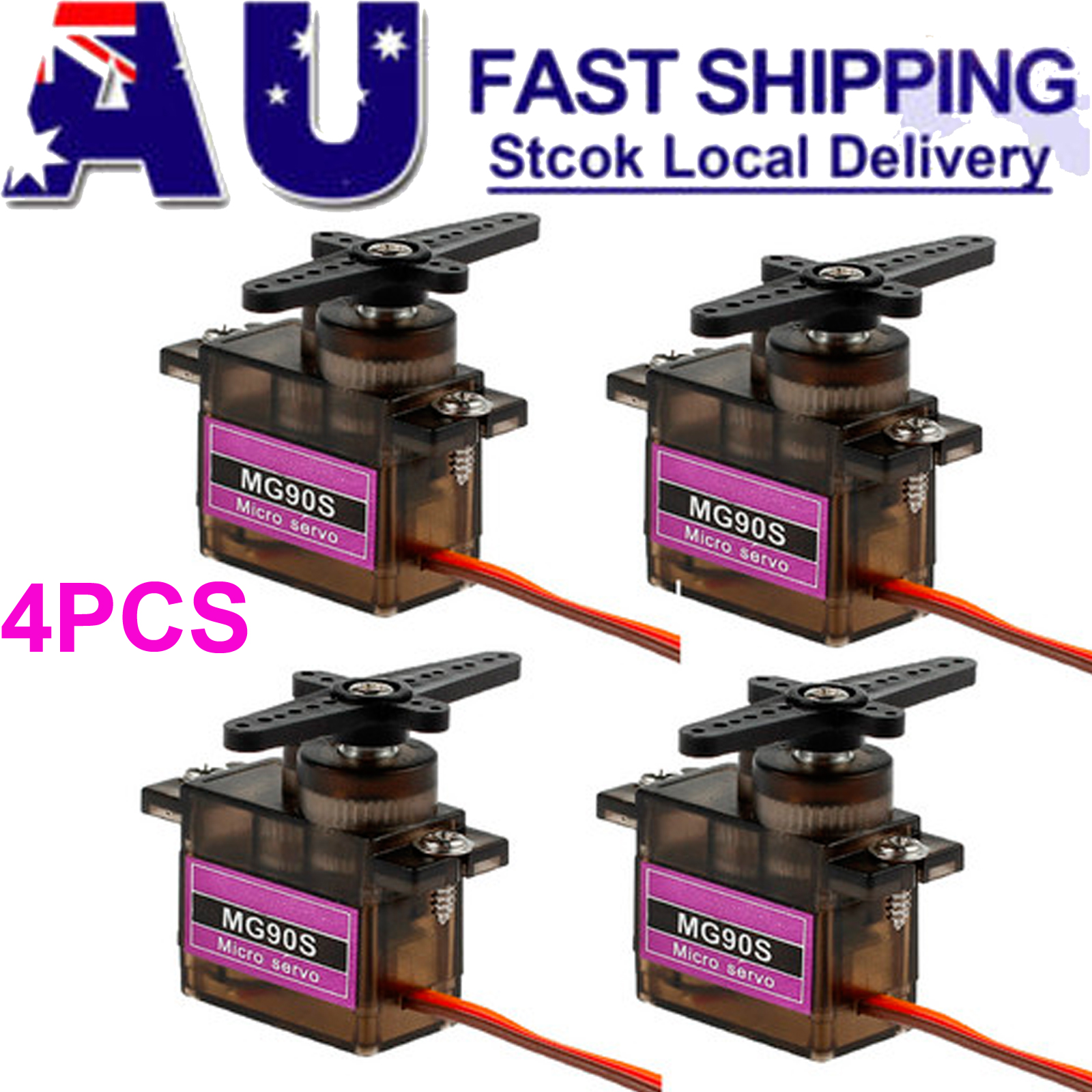 4PCS MG90S Micro Servo Metal Gear High Speed For Car RC Helicopter