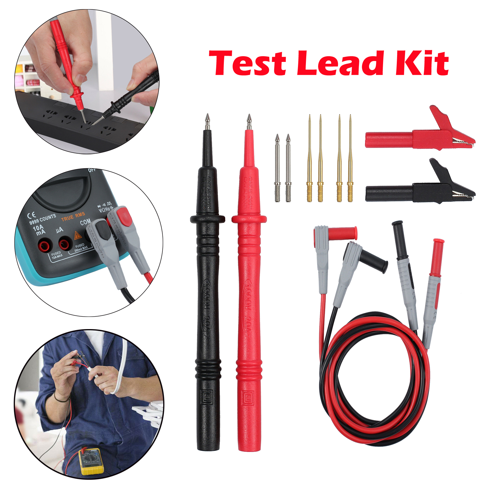 12 in 1 Multimeter Probe Replaceable Tips Meter Test Lead kits