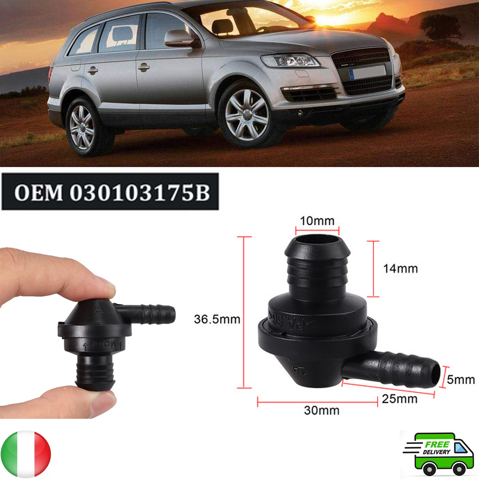 Lianhe Nero Vuoto Controllare valvola di sfiato del Tubo Flessibile del Tubo for VW Passat Audi A4 A6 for Skoda Sedile 05813784AF 07C 133 529 A
