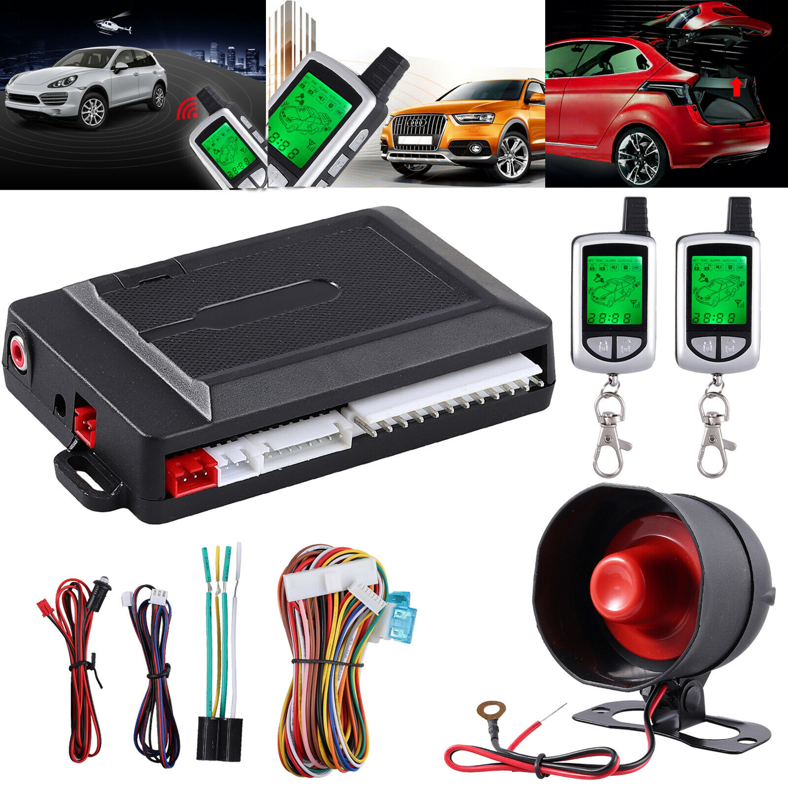 2Way Car Alarm Security System Pager LCD Remote Control Keyless Entry