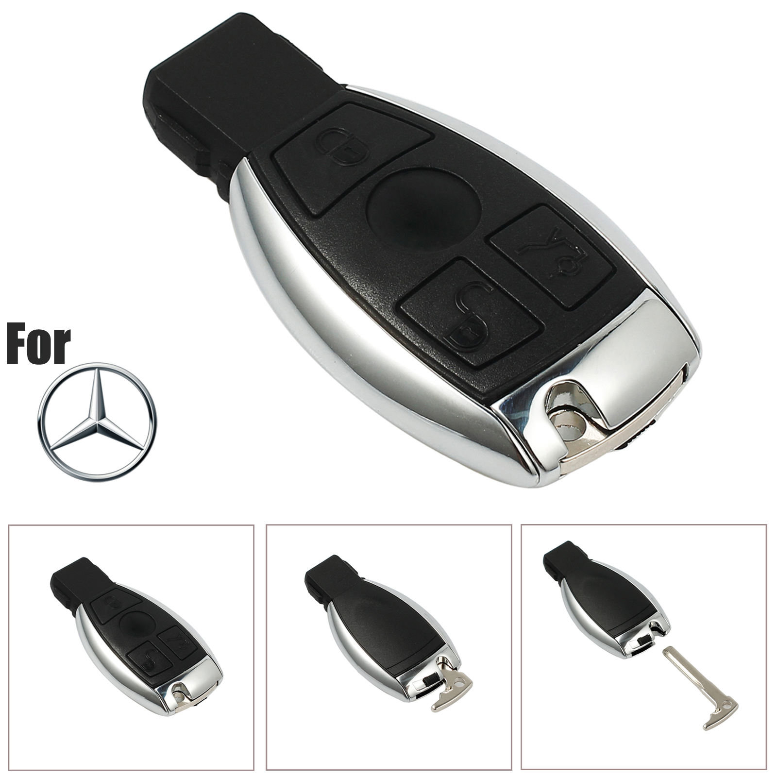 Remote Key Case Shell Fob with 3 button For Mercedes C E G R S CL GL SL CLK SLK