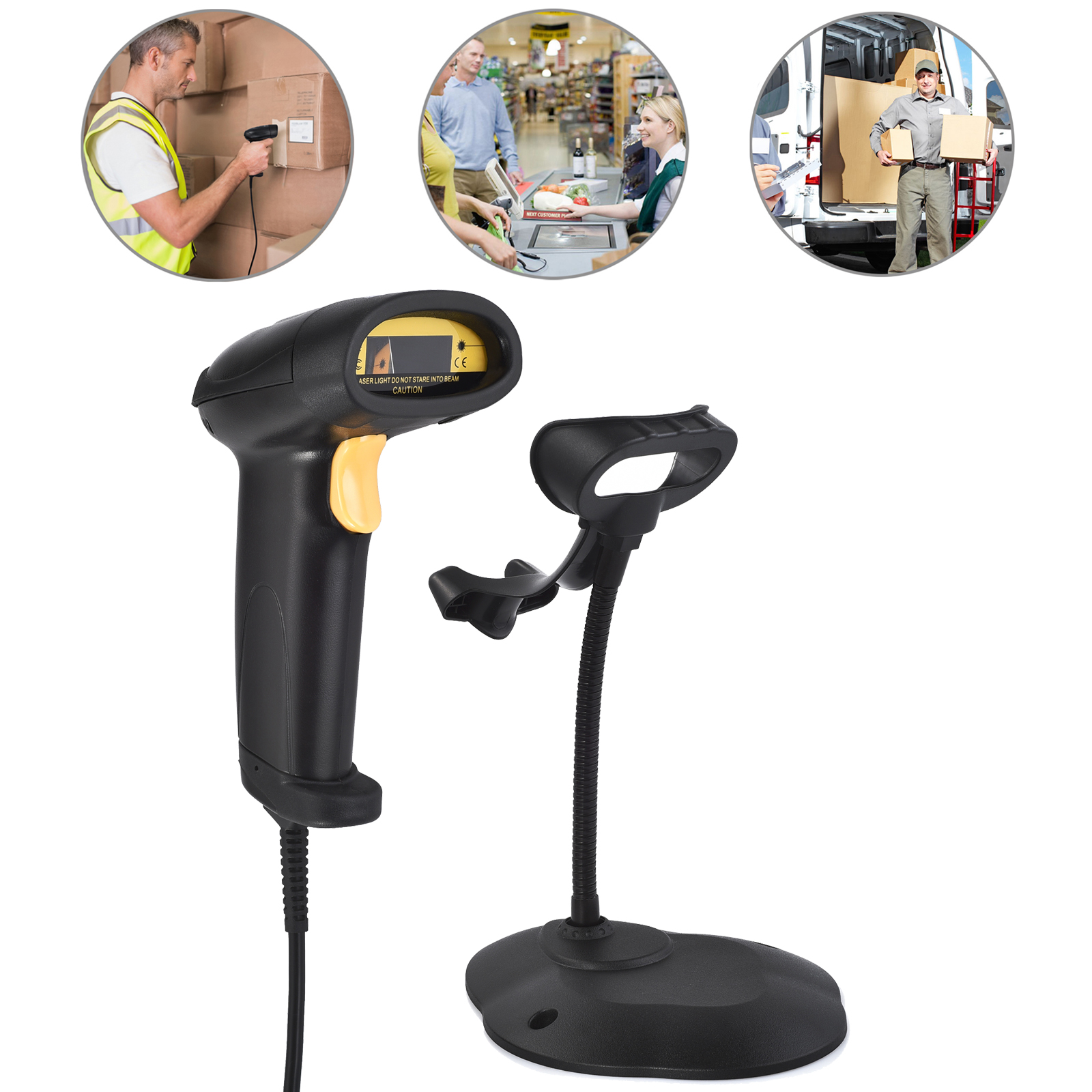 Handheld Laser Barcode Scanner for POS /Postal system EAN UPC Codaber