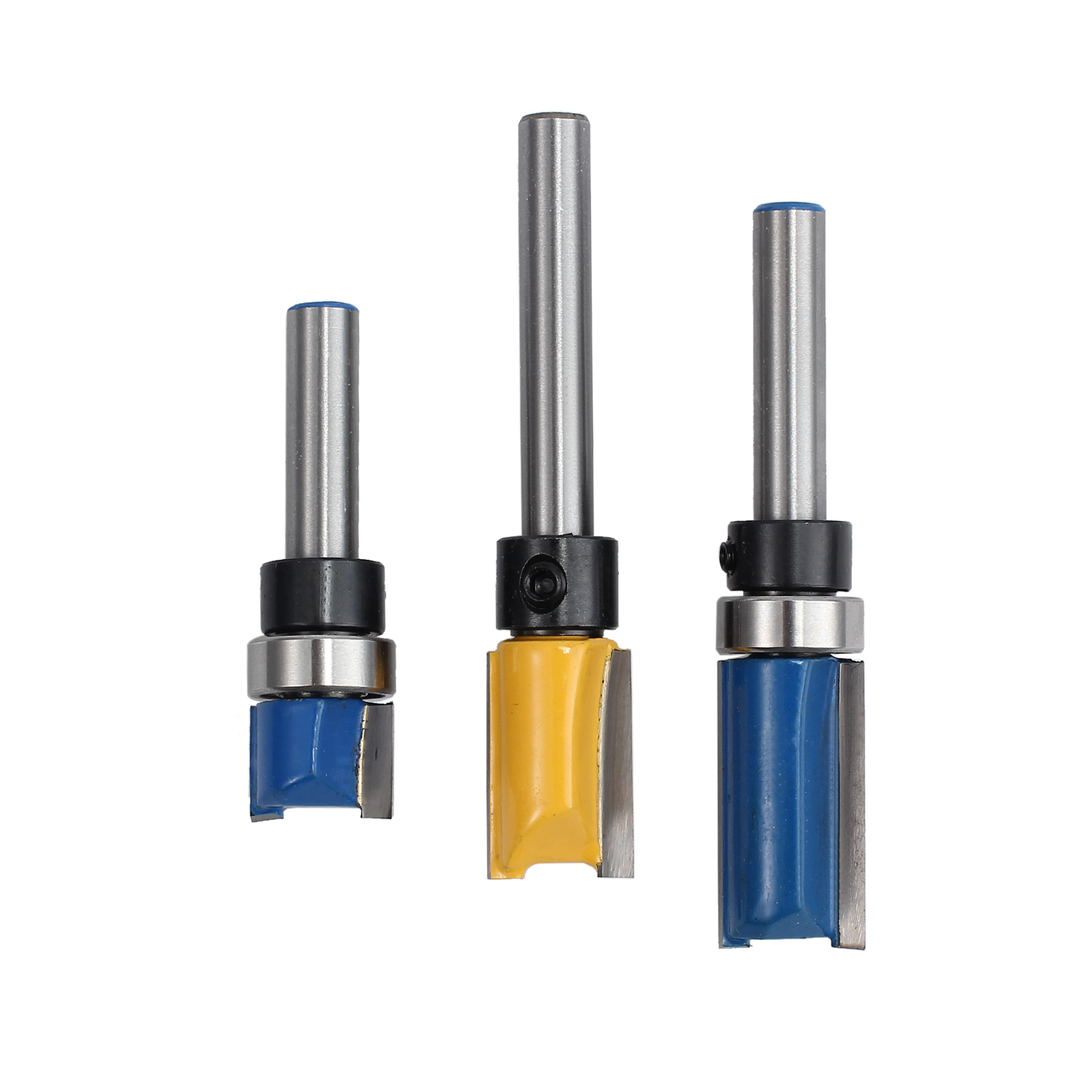 3PCS 1/4'' Shank Top Bearing Router Bit Set Flush Trim Pattern Milling
