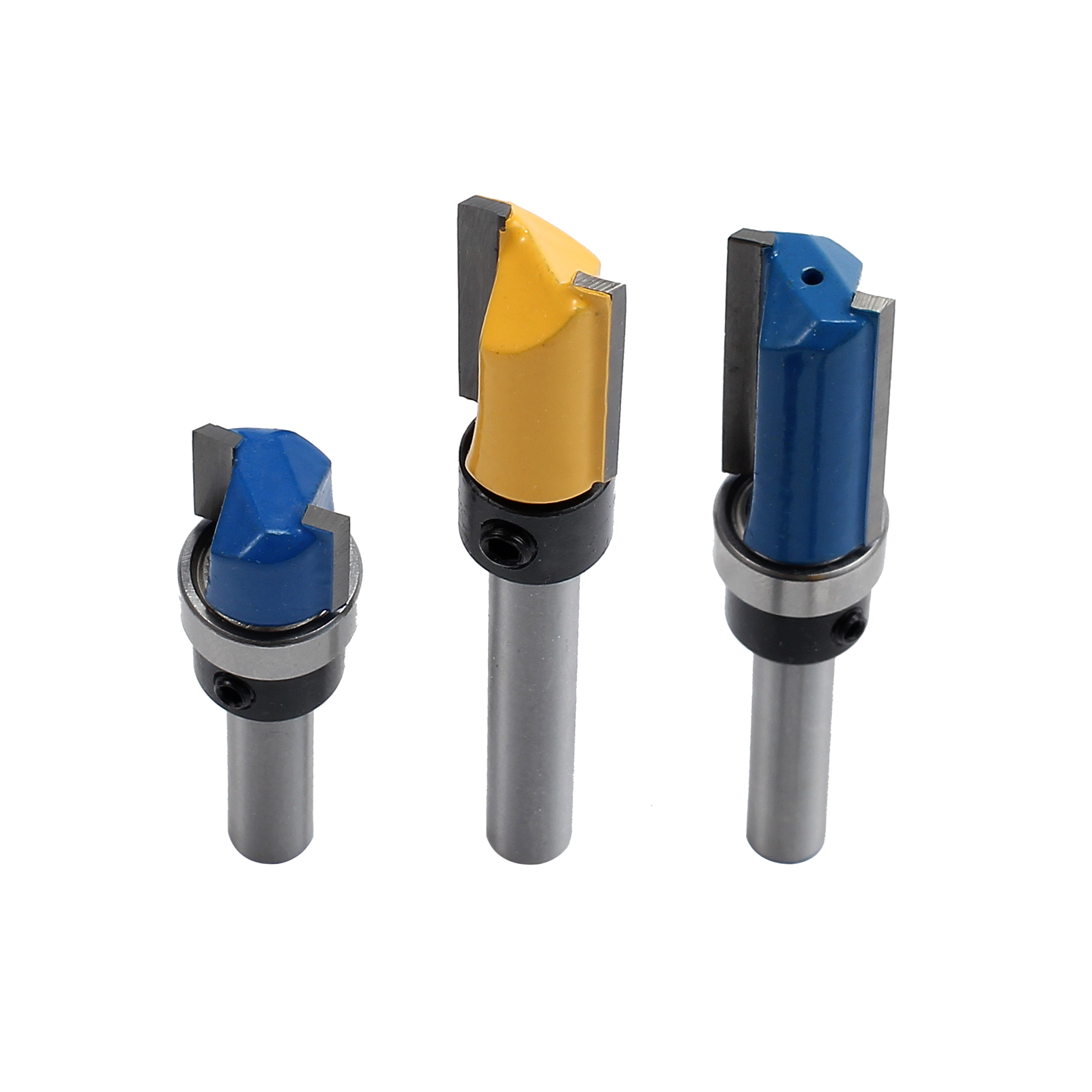 3PCS 1/4'' Shank Top Bearing Router Bit Set Flush Trim Pattern Milling