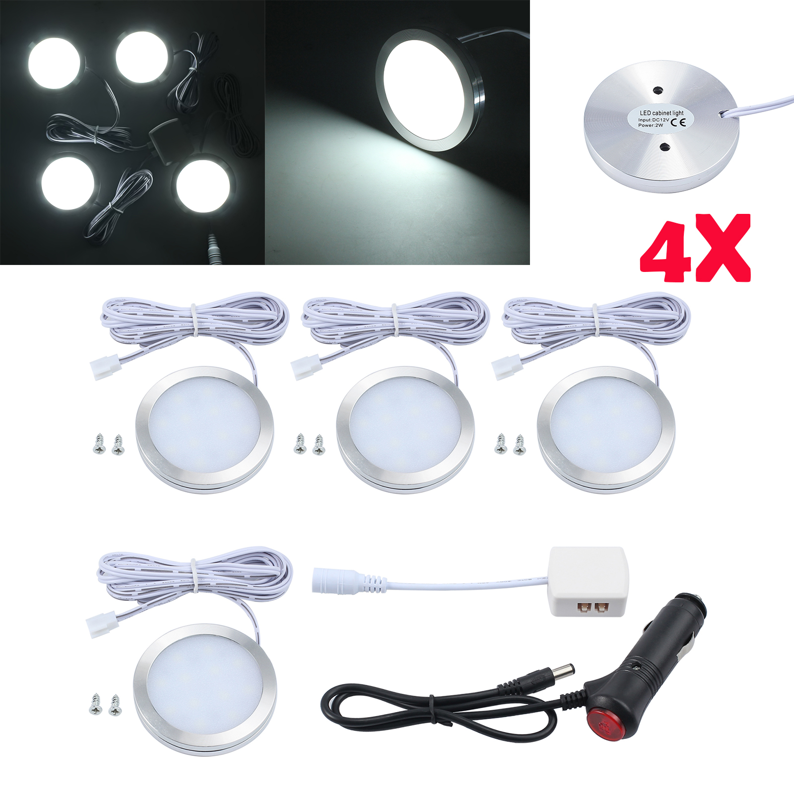 4//6//8//10x Interior LED Spot Light Cabinet For Caravan Camper Van Motorhome 12V