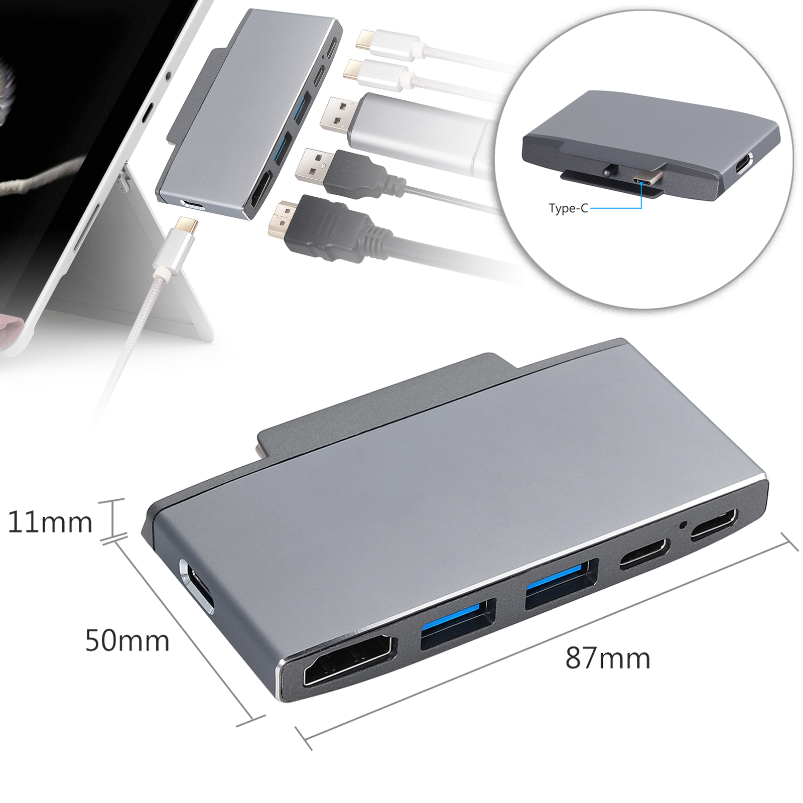 Microsoft Surface Go USB C HDMI Adapter hub Docking Station HDMI 