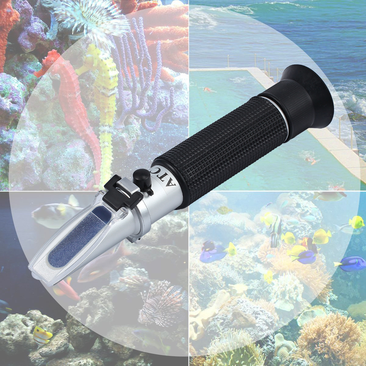 Salinity Meter Refractometer Water Reader Marine 010 Salt Aquarium