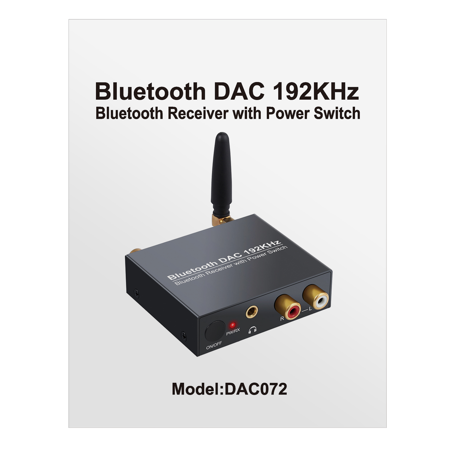 192kHz Digital to Analog Audio Converter with Bluetooth 5.0 Receiver