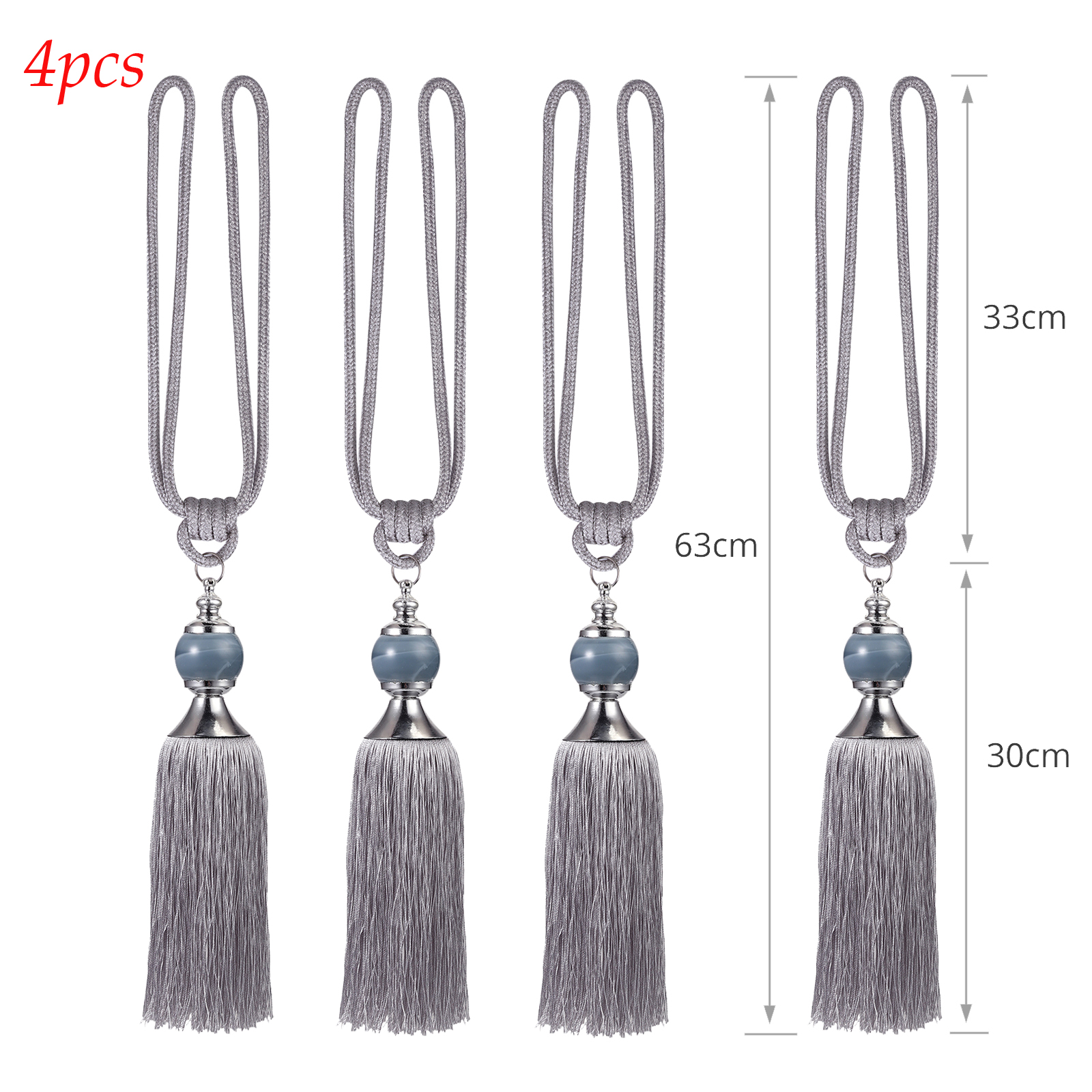2× Crystal Curtain Holdback Wall Tie Backs Hooks Hanger Holder YY Silver Metal 