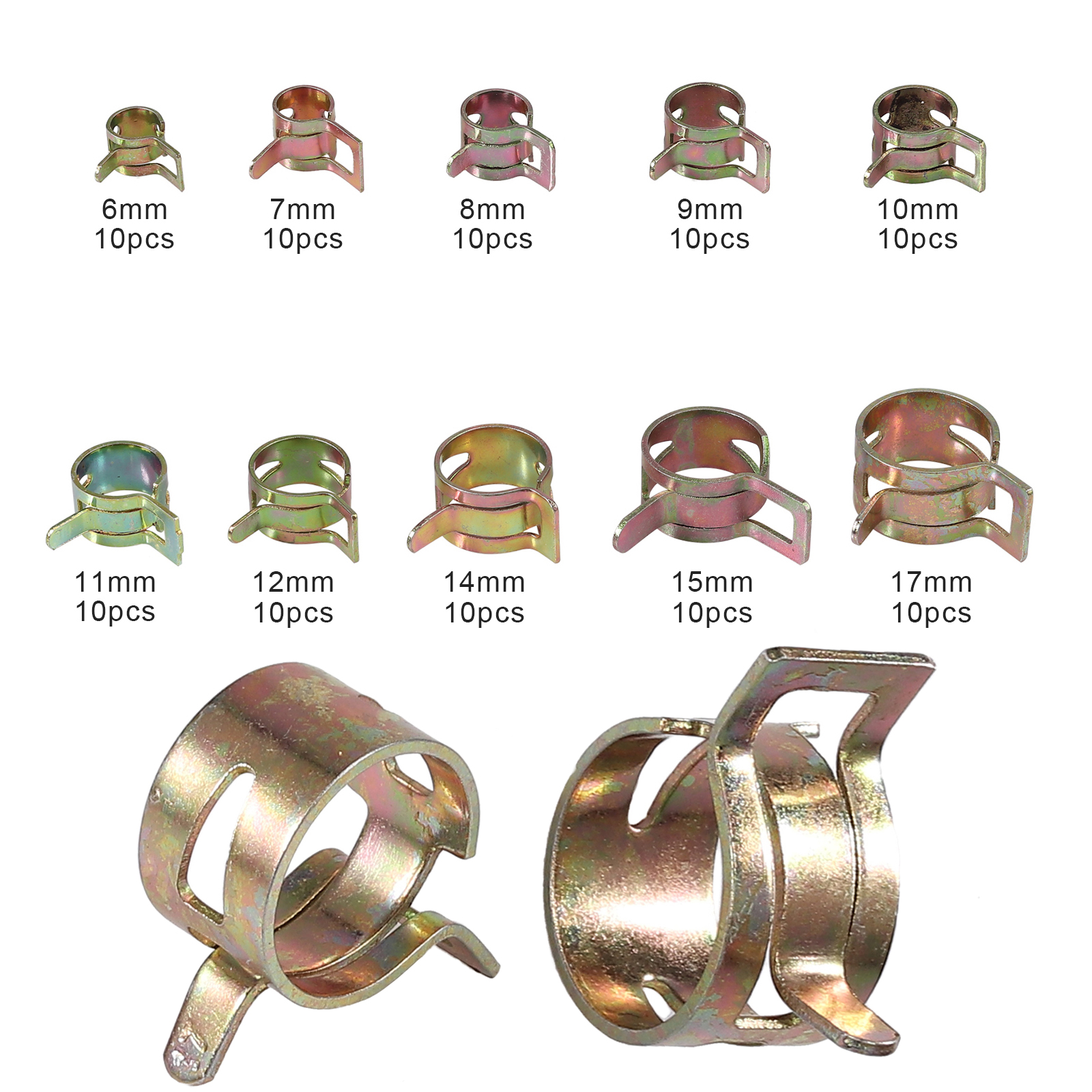 Engines Spring Clips Spring Steel Fuel Oil Water Hose Tube Fastener Line 6mm