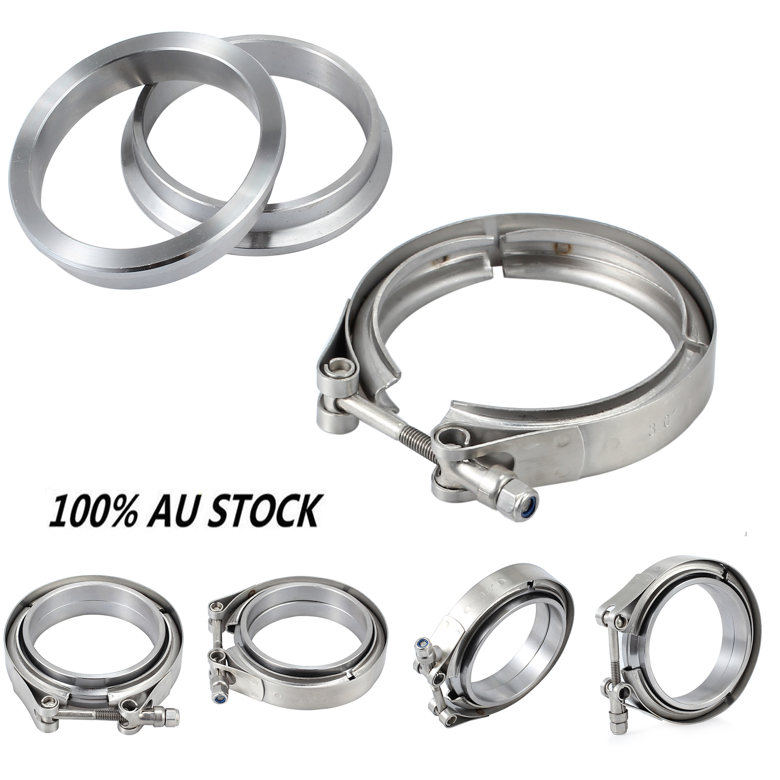 OBX Universal Mild Steel 4/" INCH V-Band Clamp /& Flange