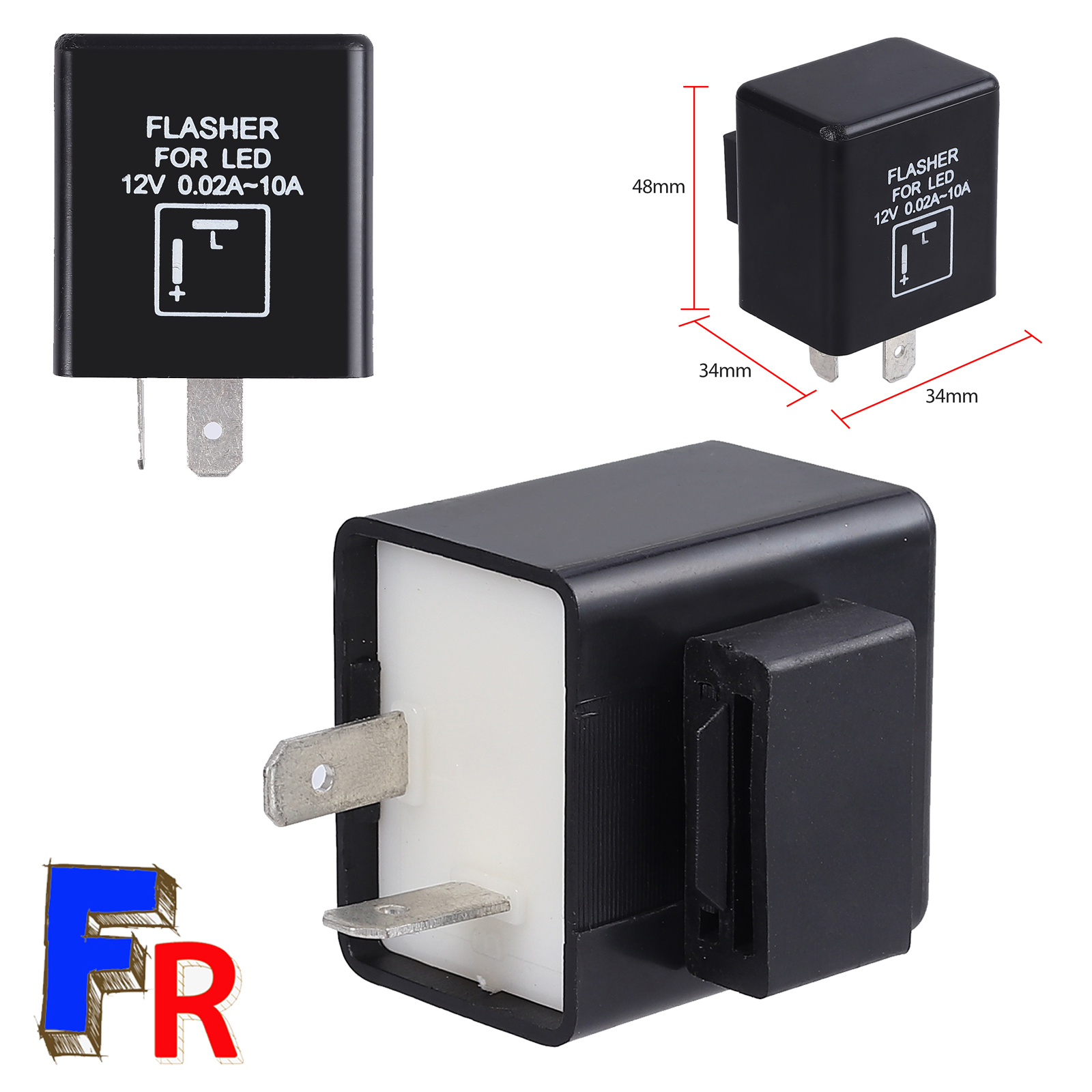 LED Moto 12V 0.02A-10A Clignotant Flasher Relais Centrale Pour Clignotant FR