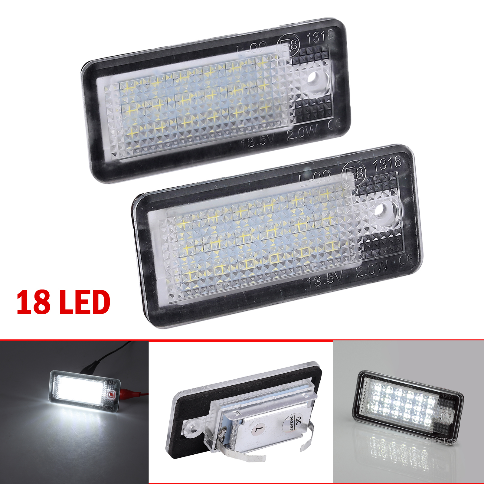 CANBUS Error Free LED License Plate Light For Audi A3 A4 S3 S4 A6 S6 Q7 A8 RS4 A
