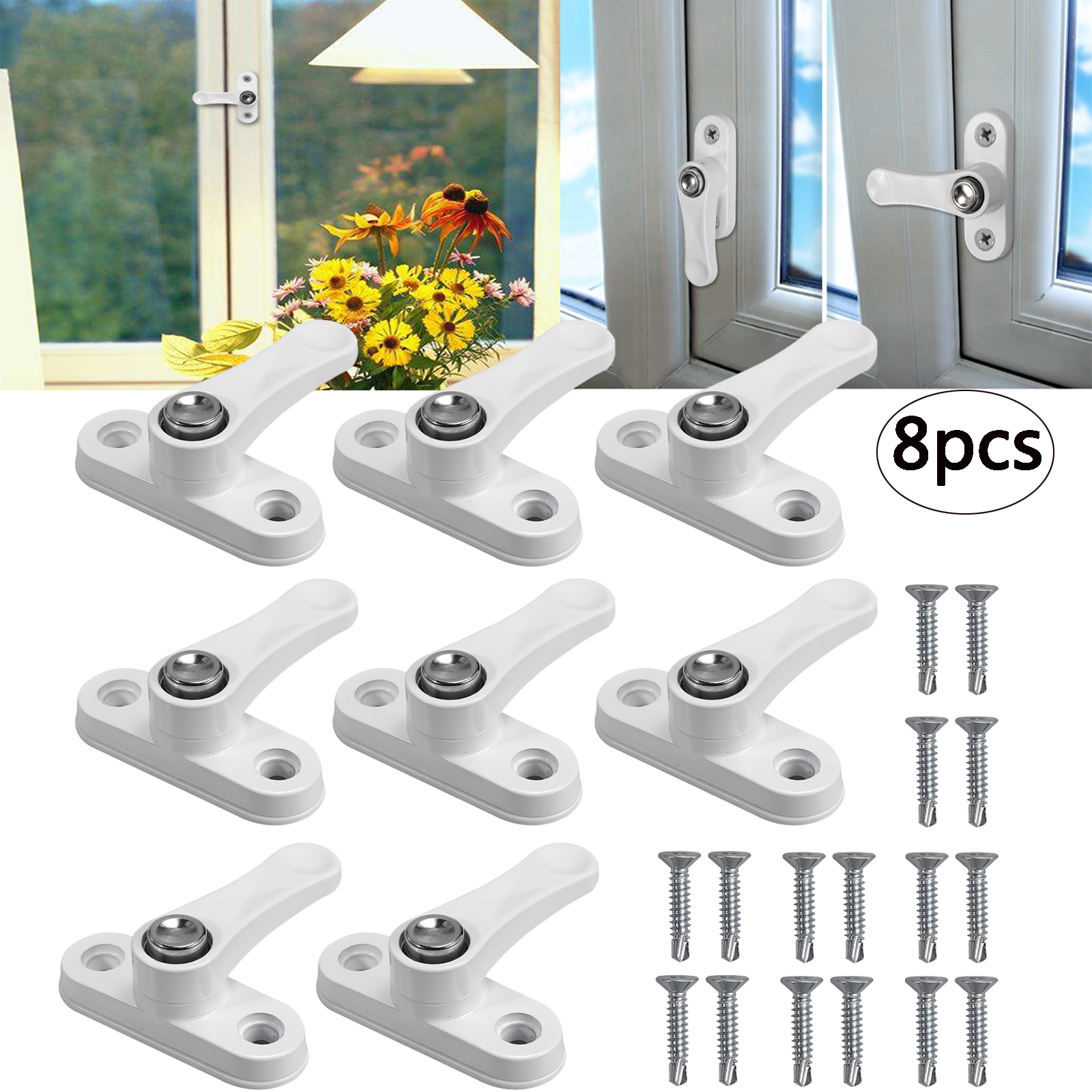 Home Security Window Door Restrictor Sash Jammer with Lock ComfoRED Brown