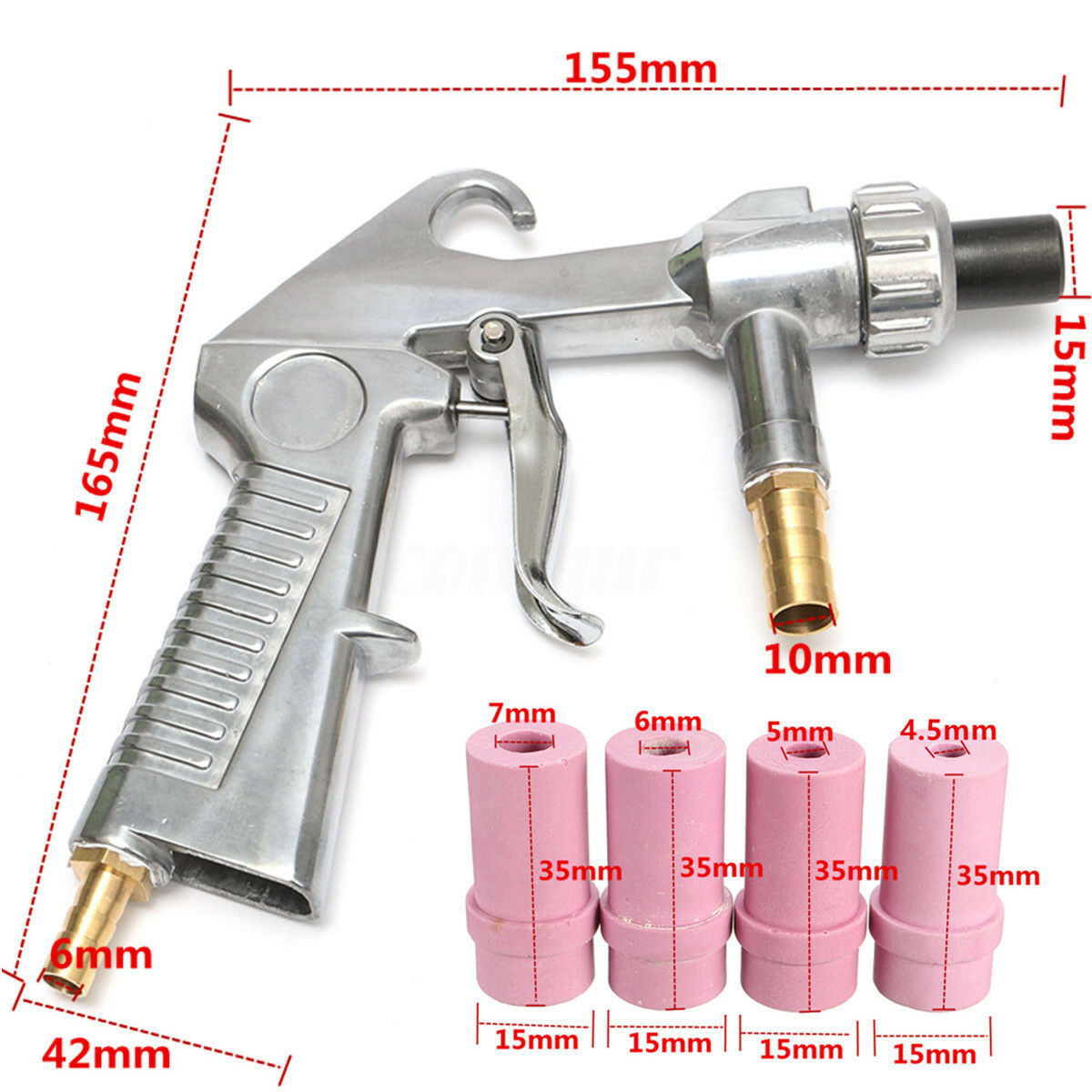 Nozzle,Blaster,Ceramic,Size 3/32 In,PK2
