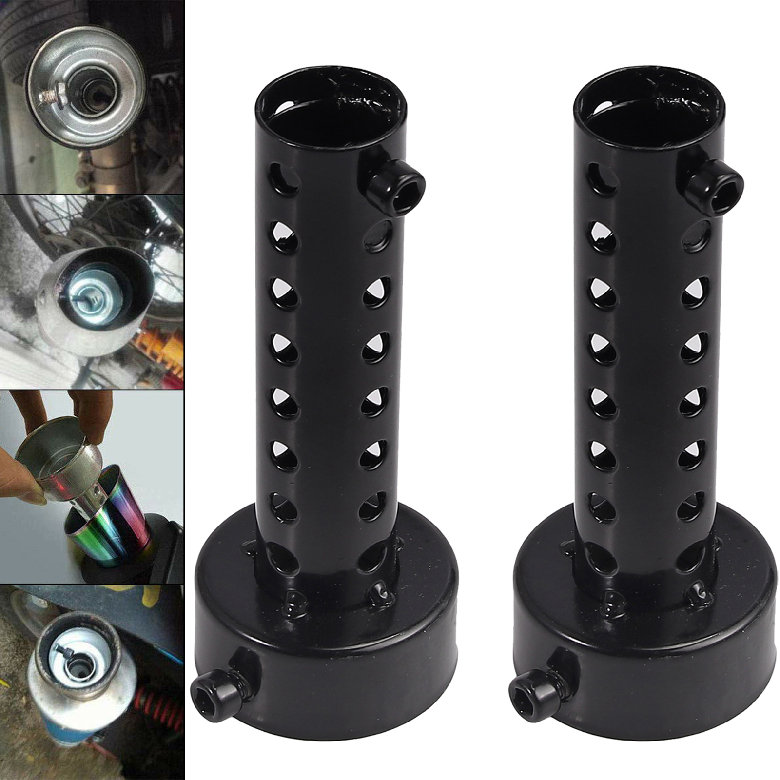 2X48mm Universal Motorrad Auspuff Schalld/ämpfer Einsatz Baffle Schallwand DB Killer