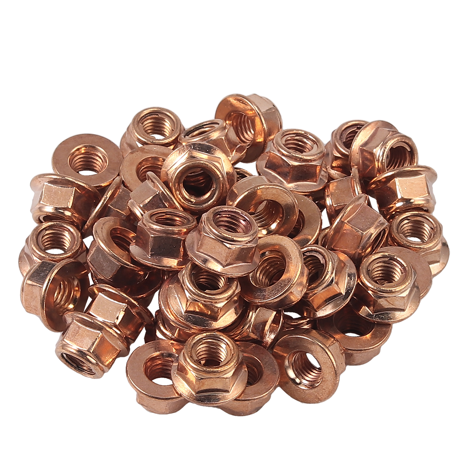 50X M8 COPPER FLASHED EXHAUST MANIFOLD NUT 8MM NUTS HIGH TEMPERATURE