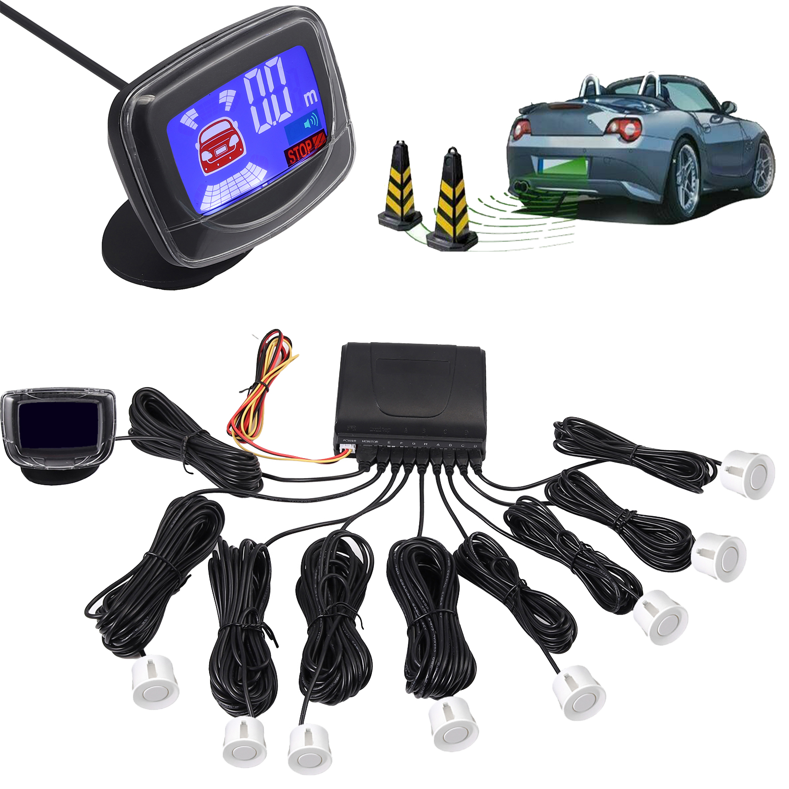 MG BACKUP RADAR PARKING REVERSE SENSORS SYSTEM KIT WITH SOUND ALERT