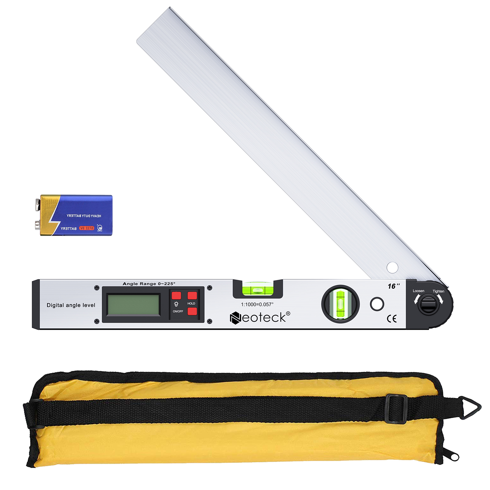 0~225° Digital Electronic Level Angle Finder Goniometer Protractor Gauge Ruler