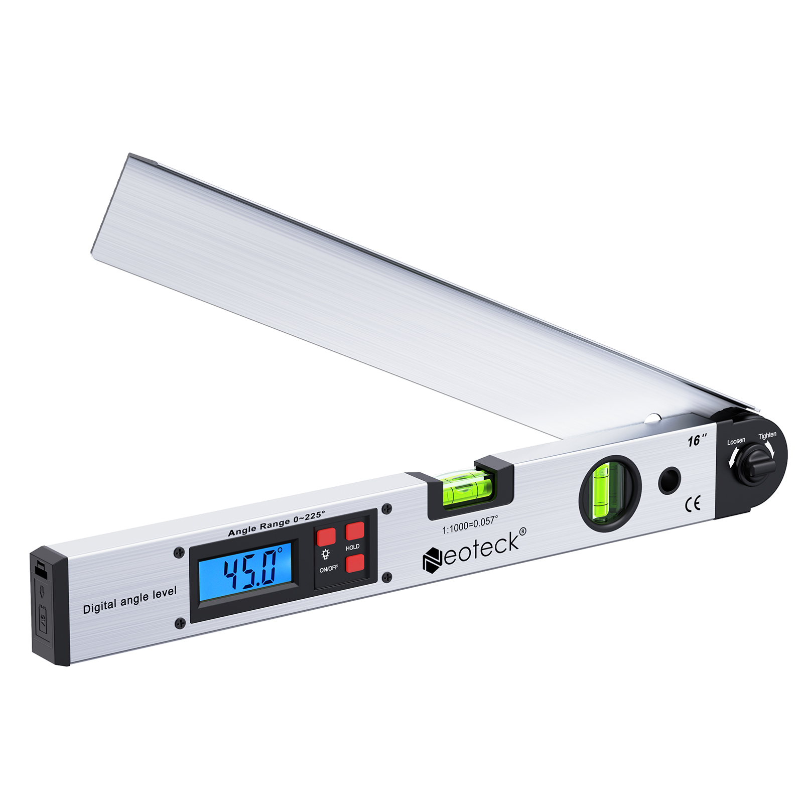 0~225° Digital Electronic Level Angle Finder Goniometer Protractor Gauge Ruler
