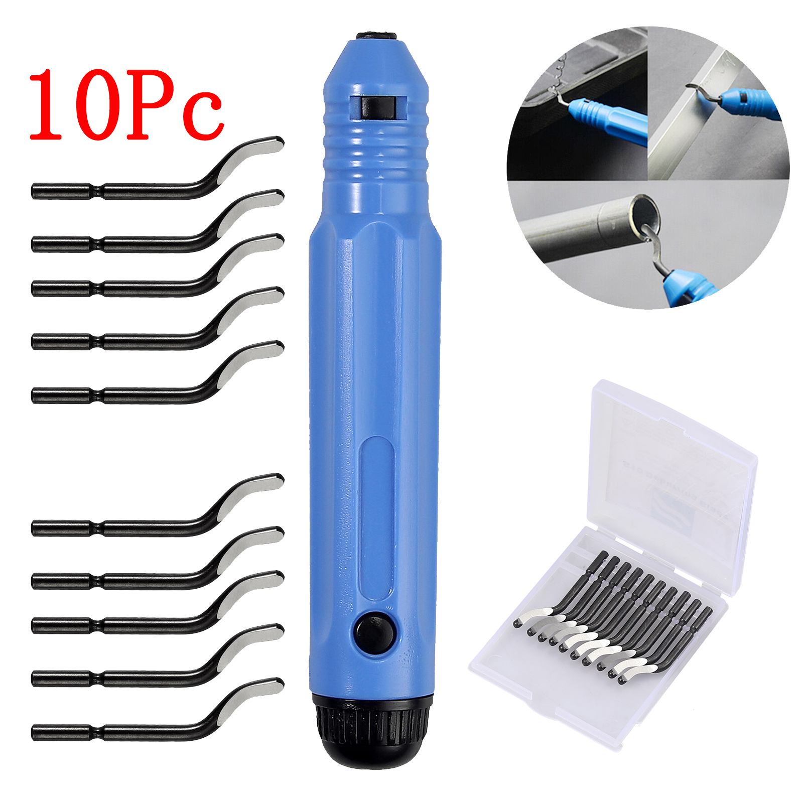 Plastic Copper Wood Deburring Tool Blades Tool Kit 10 Pcs HSS Deburring Blades Cutters Trimming Scrapers BS1010 for Aluminum