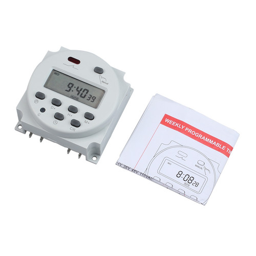 Fictory Minuterie num/érique-1pc Affichage LCD Interrupteur de Temps de Relais /électronique Programmable hebdomadaire 16 sur & 16 minuterie darr/êt 12V