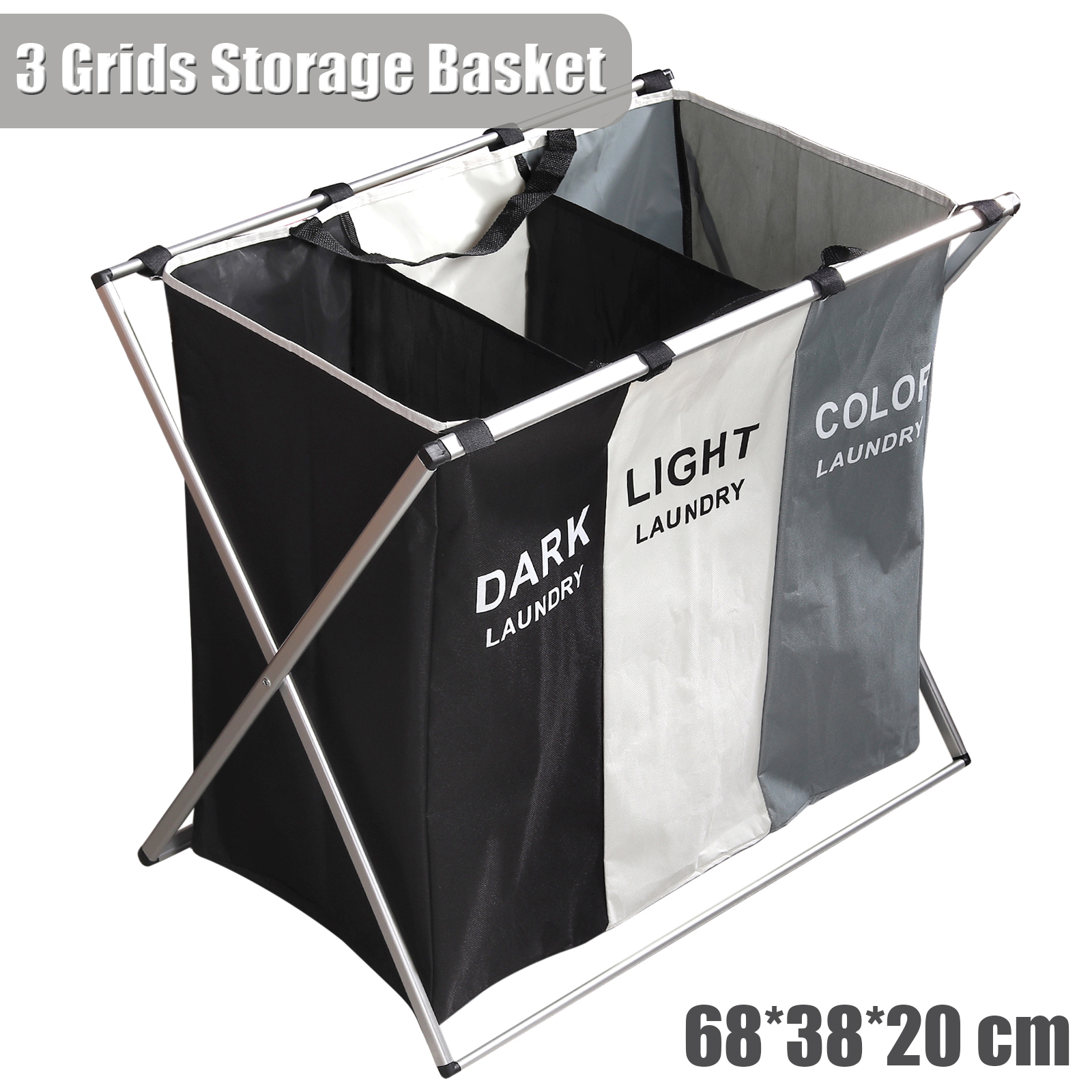 3 compartment laundry bin