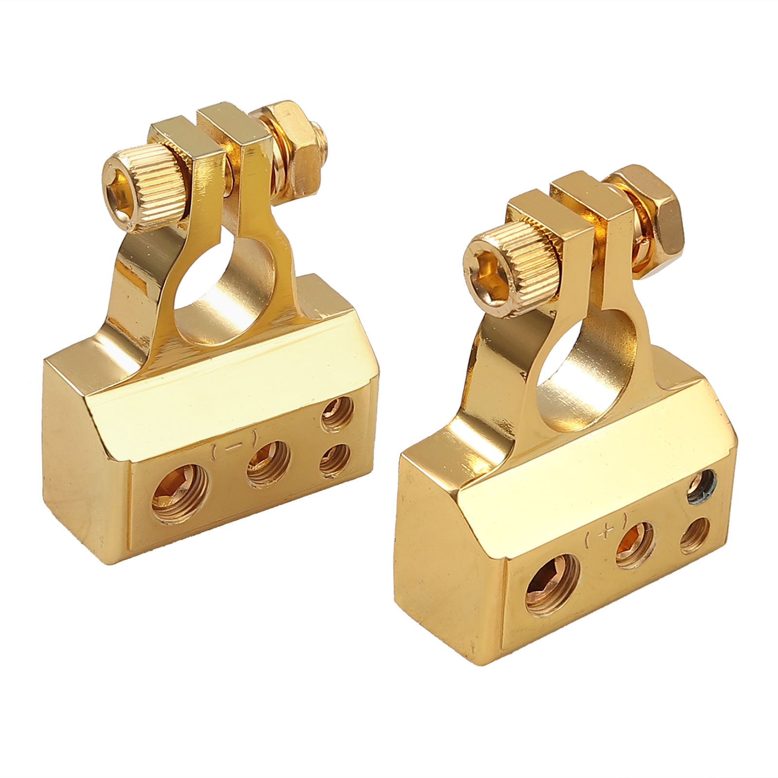 2 Car Battery Terminal Connector Top Post Positive Negative Heavy Duty