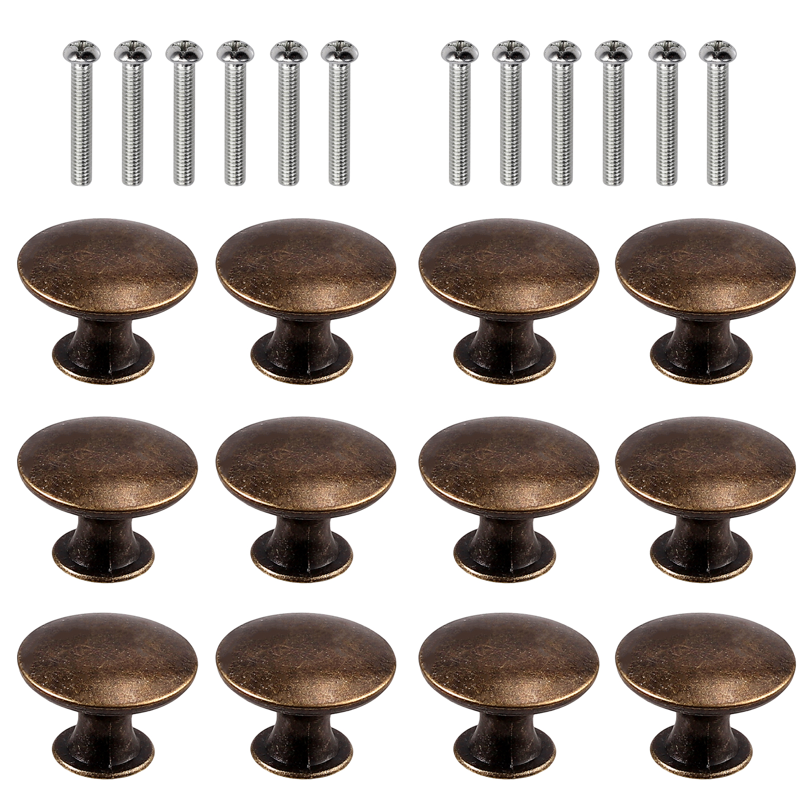 12x Manijas de Gabinete de Armario de Tiradores de Mueble Redonda Cajón