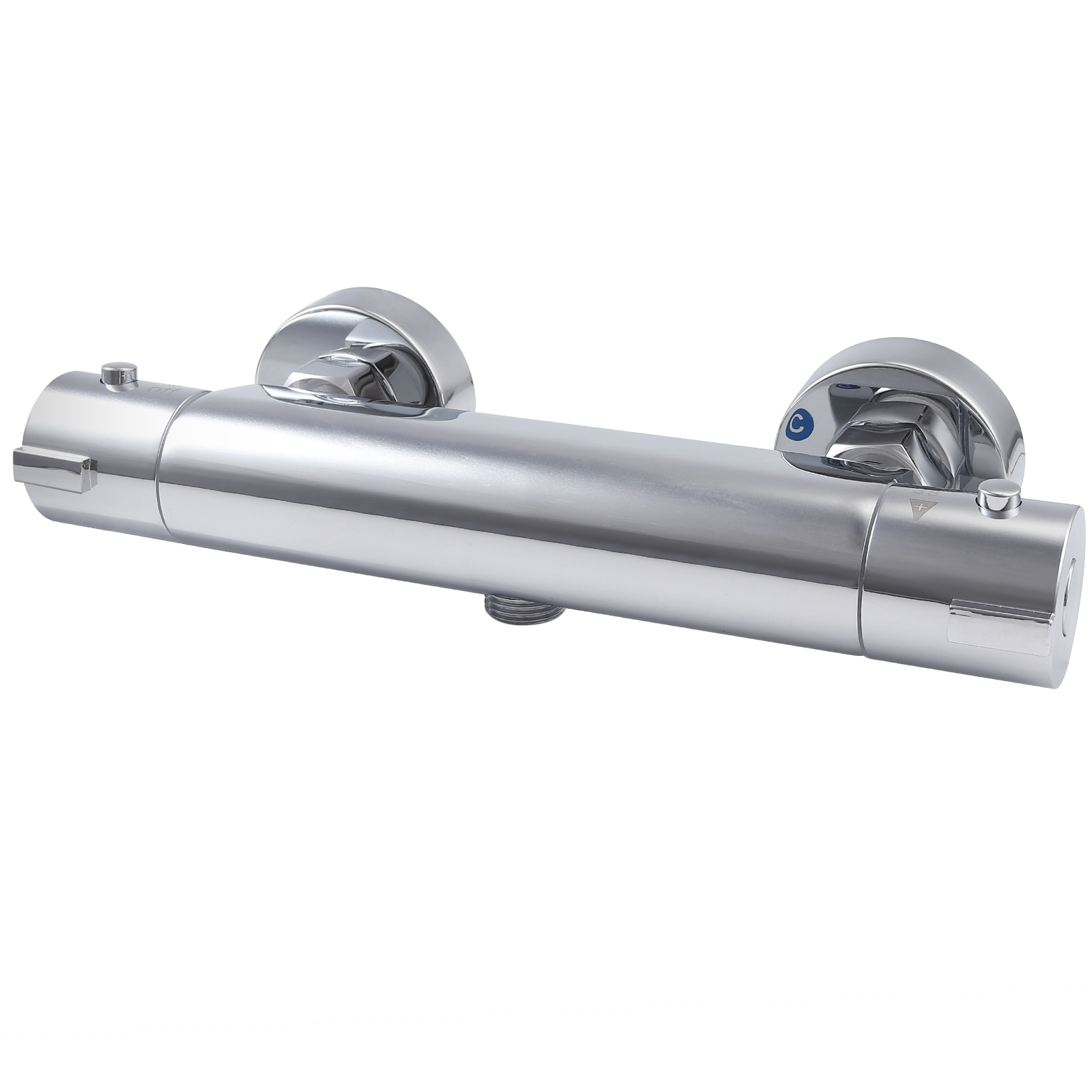 Thermostatic Shower Bar Mixer Tap Valve Chrome Bathroom Twin Bottom 1/2