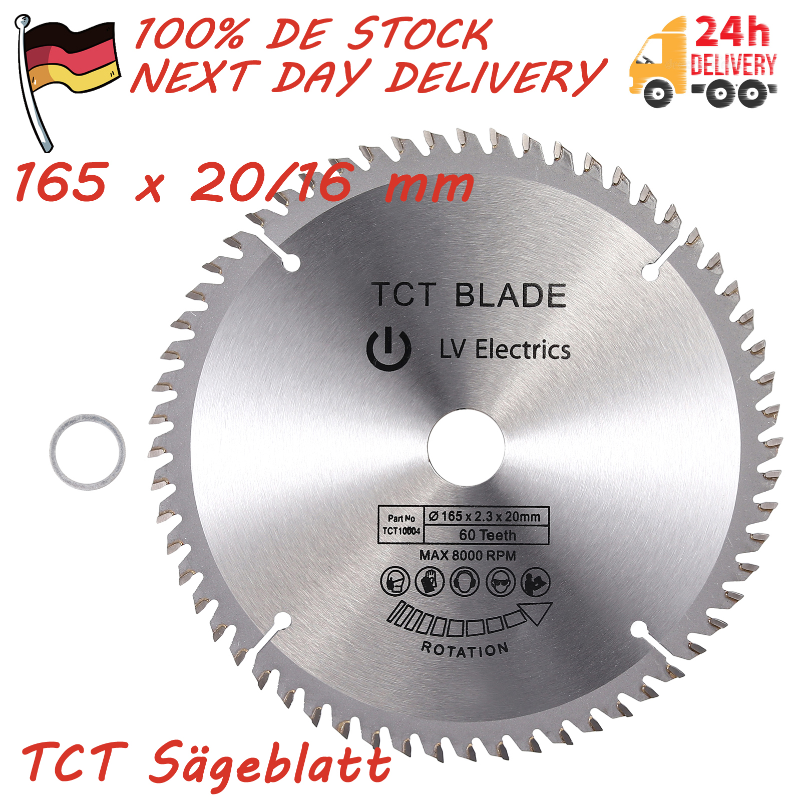 Sägeblatt Holz TCT Kreissägeblatt Kreissäge Säge 165mm 24T/40T/48T Handkreissäge 