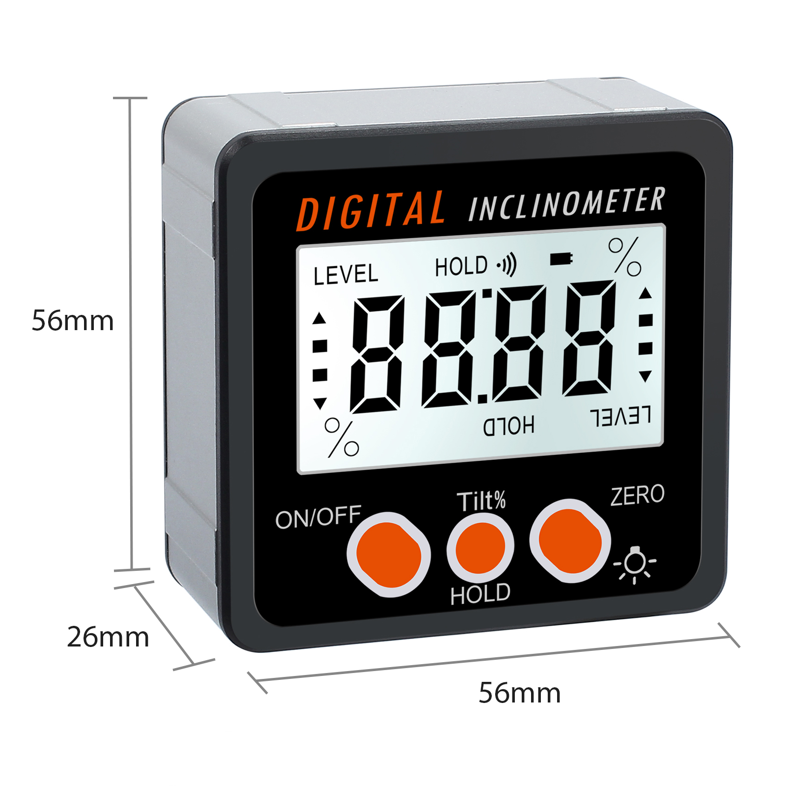 4*90° Level Box Gauge Digital LCD Protractor Magnetic Inclinometer Angle Finder