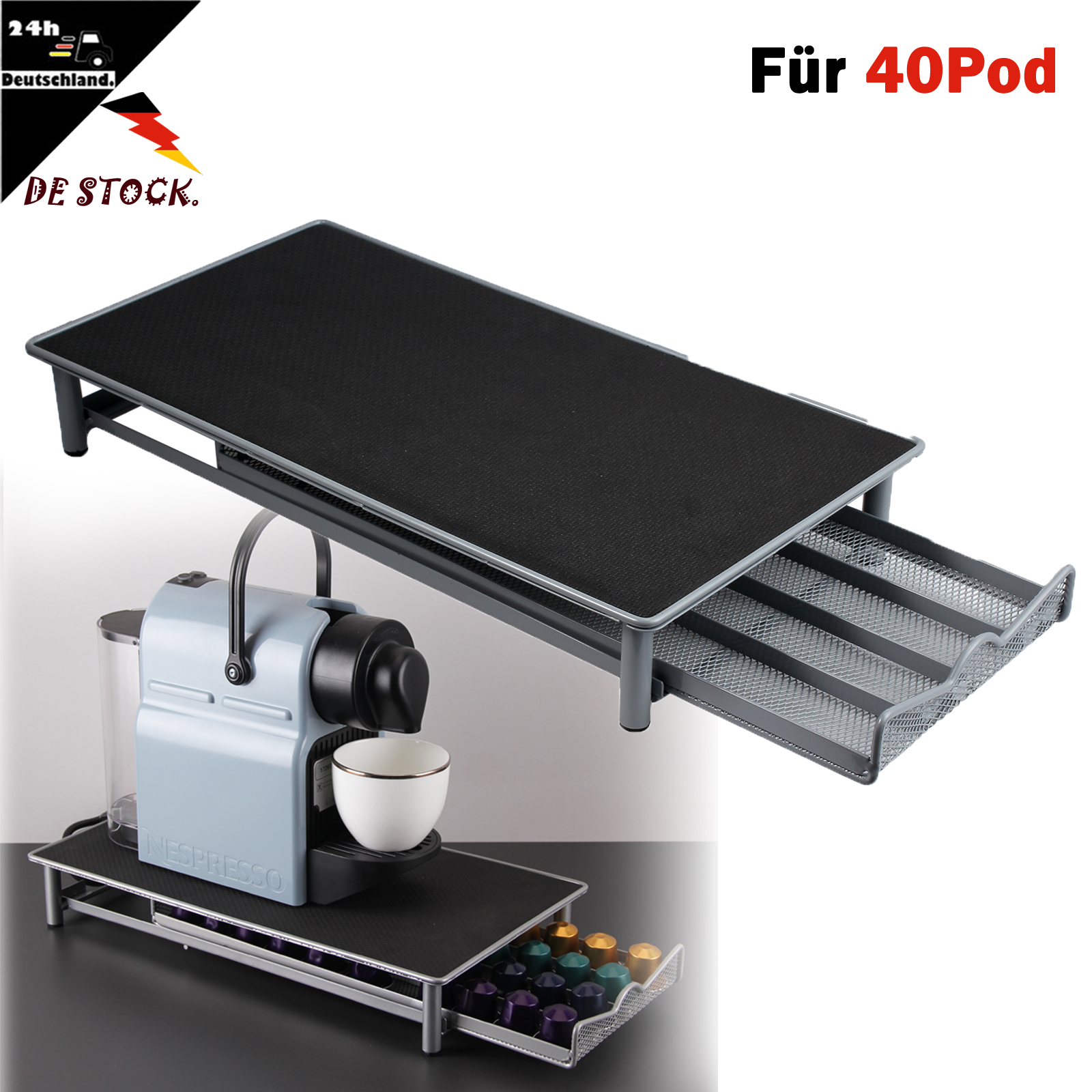 Kaffee Kapselhalter Halter Aufbewahrungshalter Metall Schublade für 40