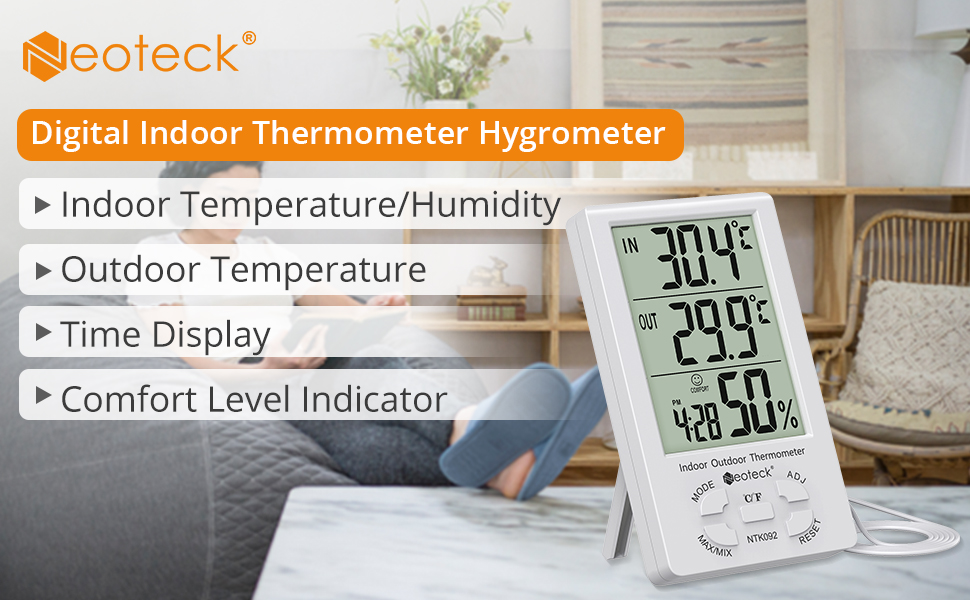 LCD Digital Indoor Outdoor Hygrometer Humidity Thermometer Temperature  Meter