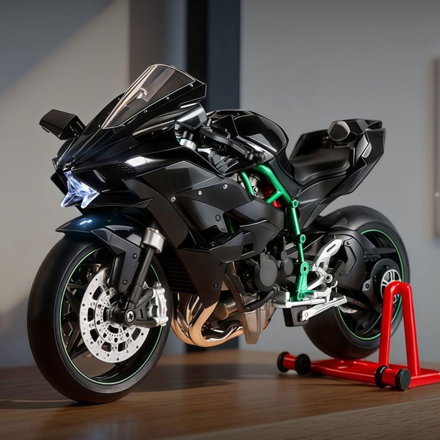 1:9 Scale Alloy Ninja H2R Motorcycle Model with Smoke & Sound