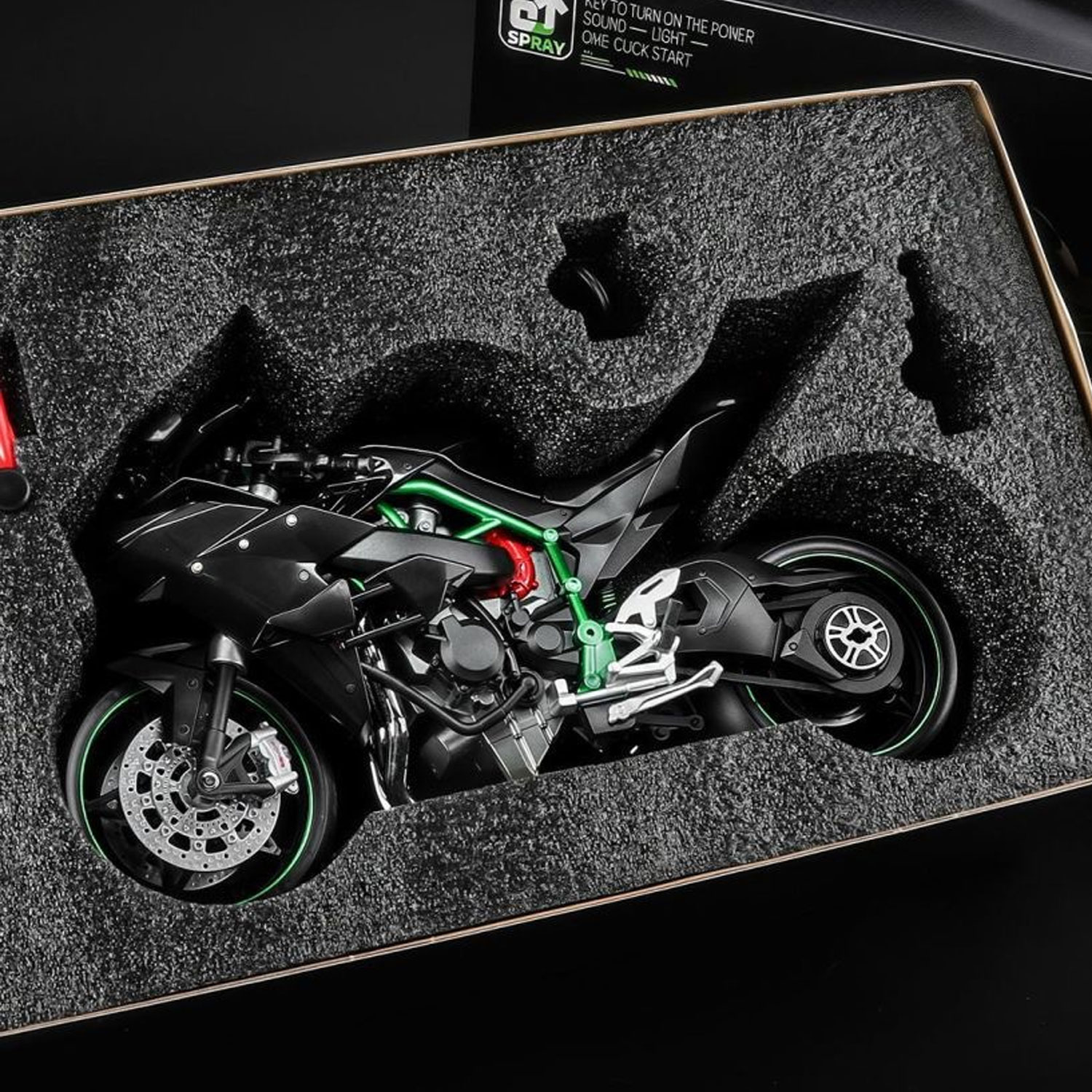 1:9 Scale Alloy Ninja H2R Motorcycle Model with Smoke & Sound