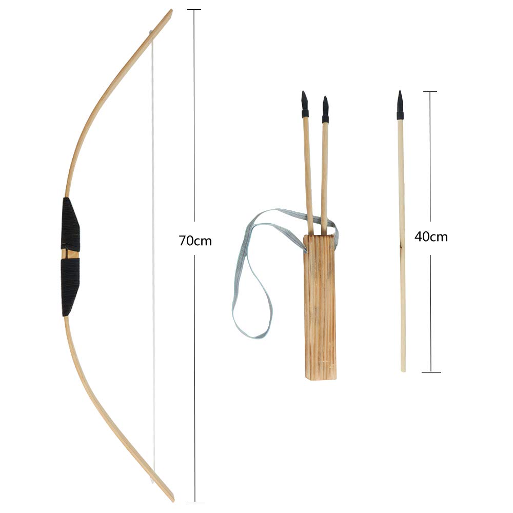 Pfeil und Bogen Kinderbogen-Set Bambus 70cm Jagdbogen Sportbogen