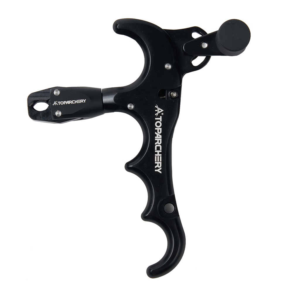 360° Archery Compound Bow Release Aids 4 Finger Trigger Adjustable Auto Hunting