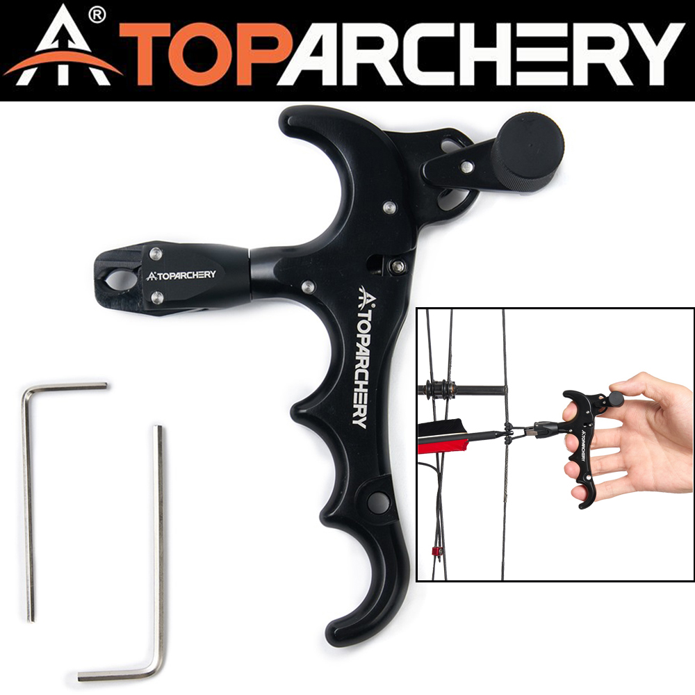 Archery 360° Rotation Release Aids for Compound Bow 4 Fingers Trigger Caliper US