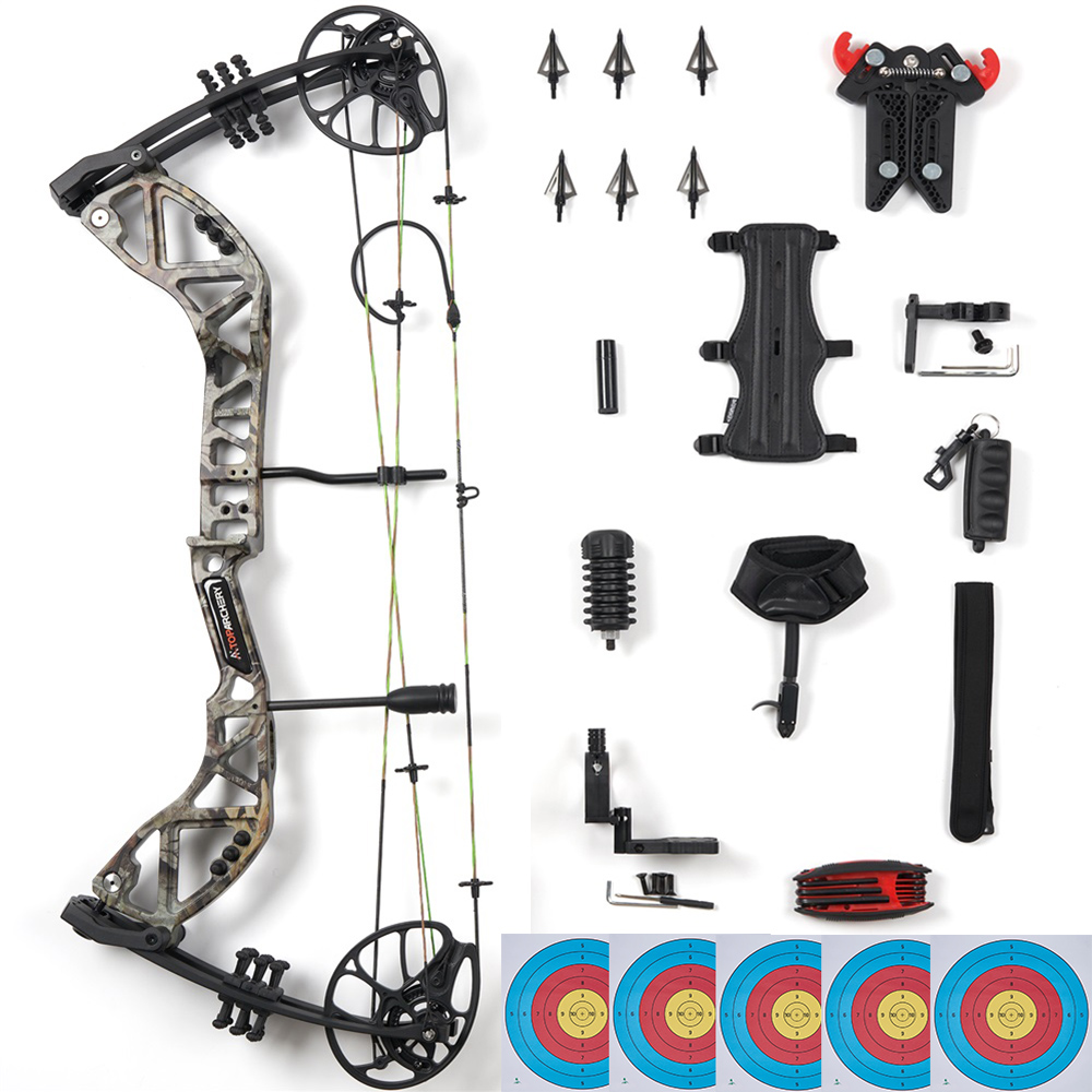 NEW Archery Compound Bow Accessory Set Adjustable 30-70lbs Bow Target Hunting RH