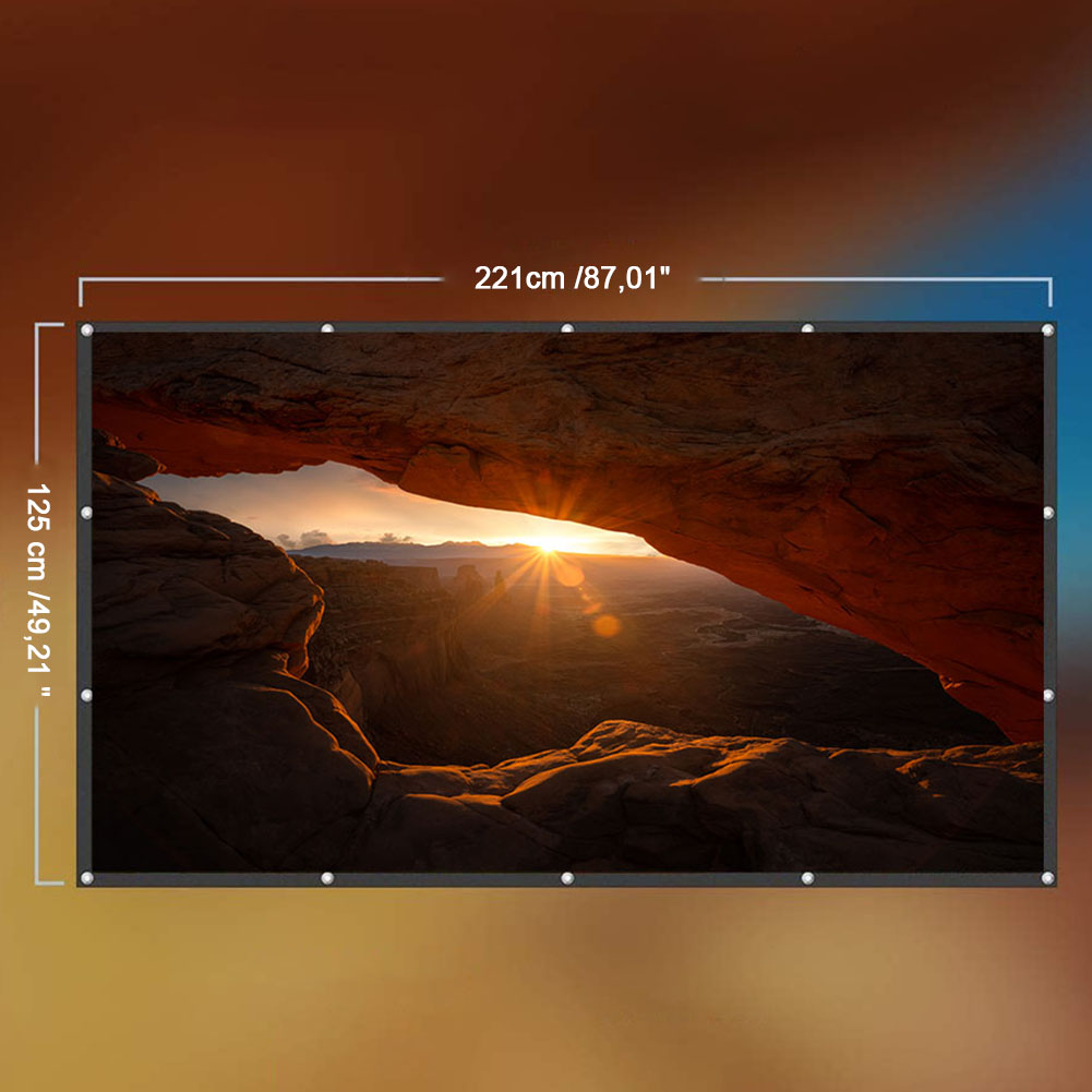 Écran De Projection Portable Pliable 250 Pouces (552x314 Cm) - Format 16:9 - Tissu Polyester - Pour Home Cinéma Et Extérieur