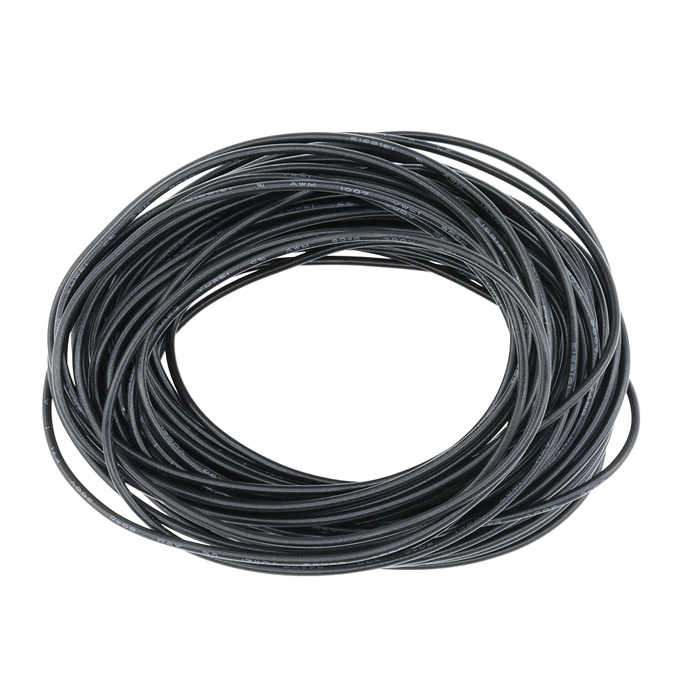 Flexible Stranded of Hook-up UL 1007 24 AWG wire cable Black 10M 300V