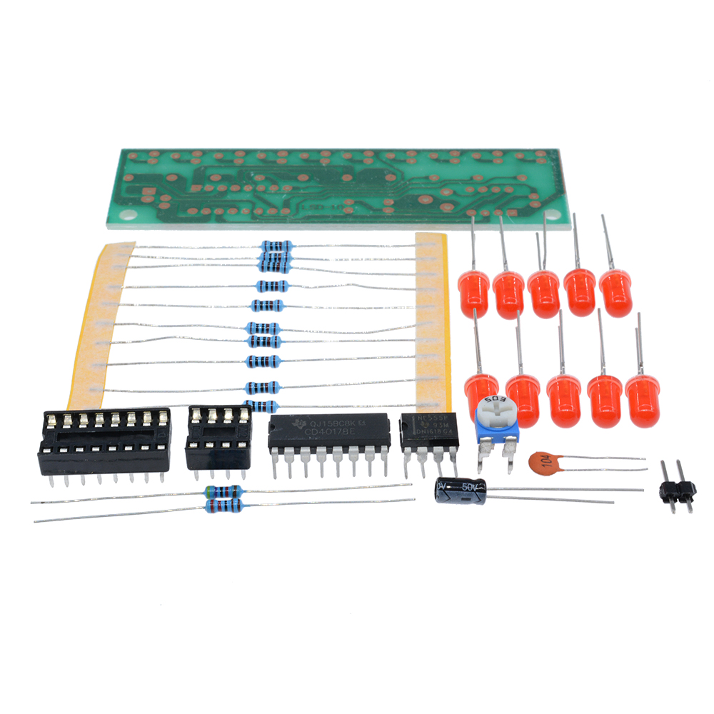 Kit Elettronico Fai Da Te NE555 + CD4017 – Luce LED Rossa Acqua Modulo Saldatura