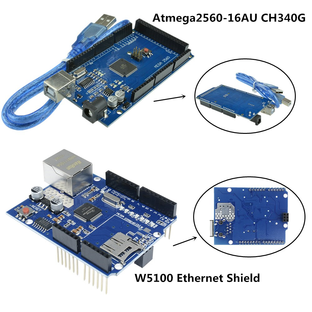 Ethernet Shield W5100 Atmega2560-16AU Mega2560 UNO R3 CH340G Board