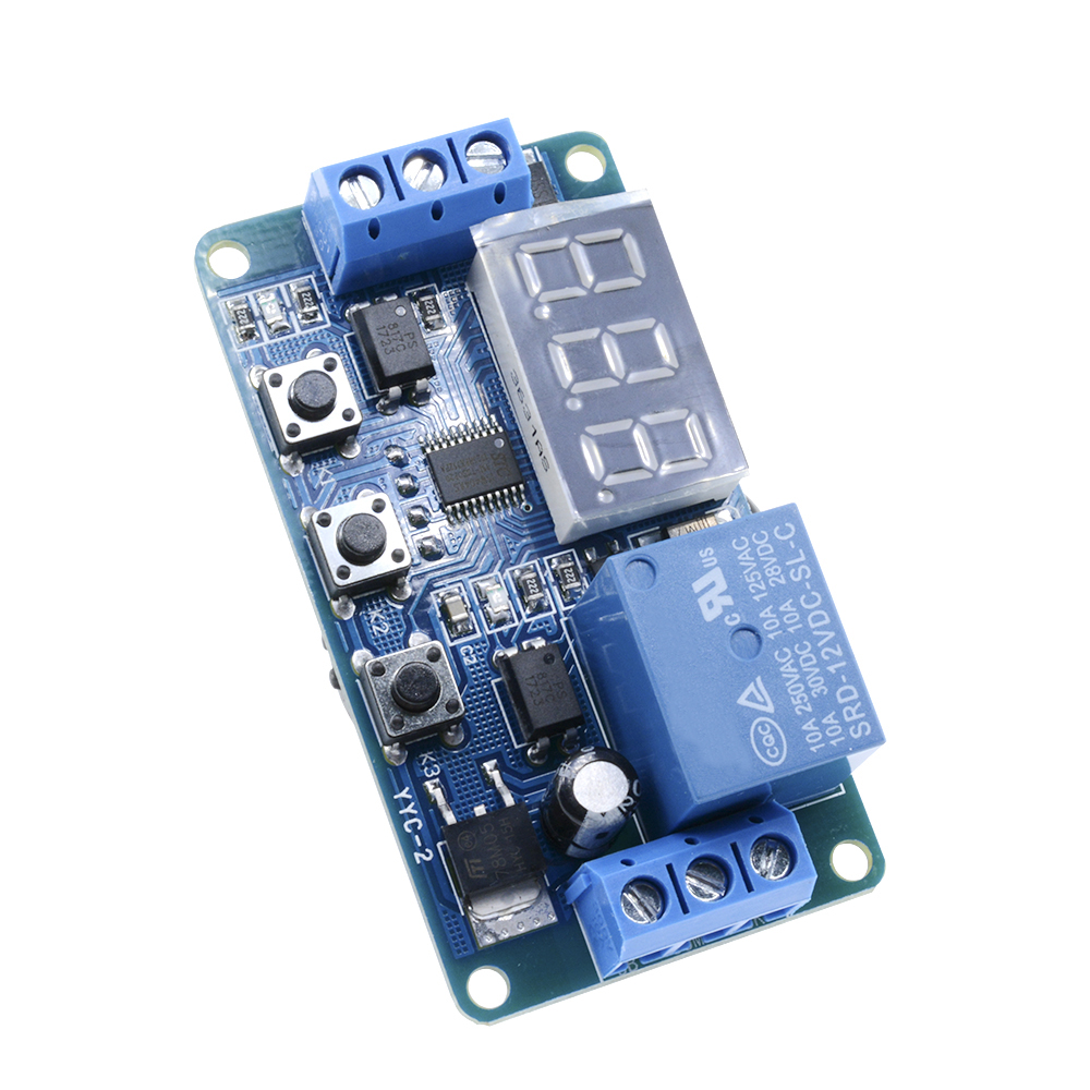 New 12V LED Display Delay Timer Control Switch Buzzer Module 2//3 Position Case