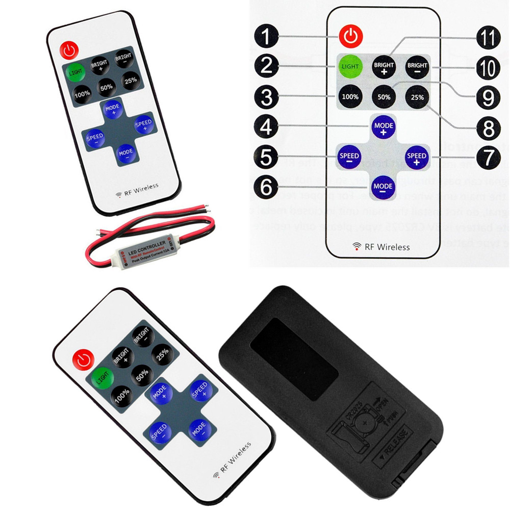 V RF Wireless Remote Switch Controller Dimmer For Mini LED Strip Light EBay