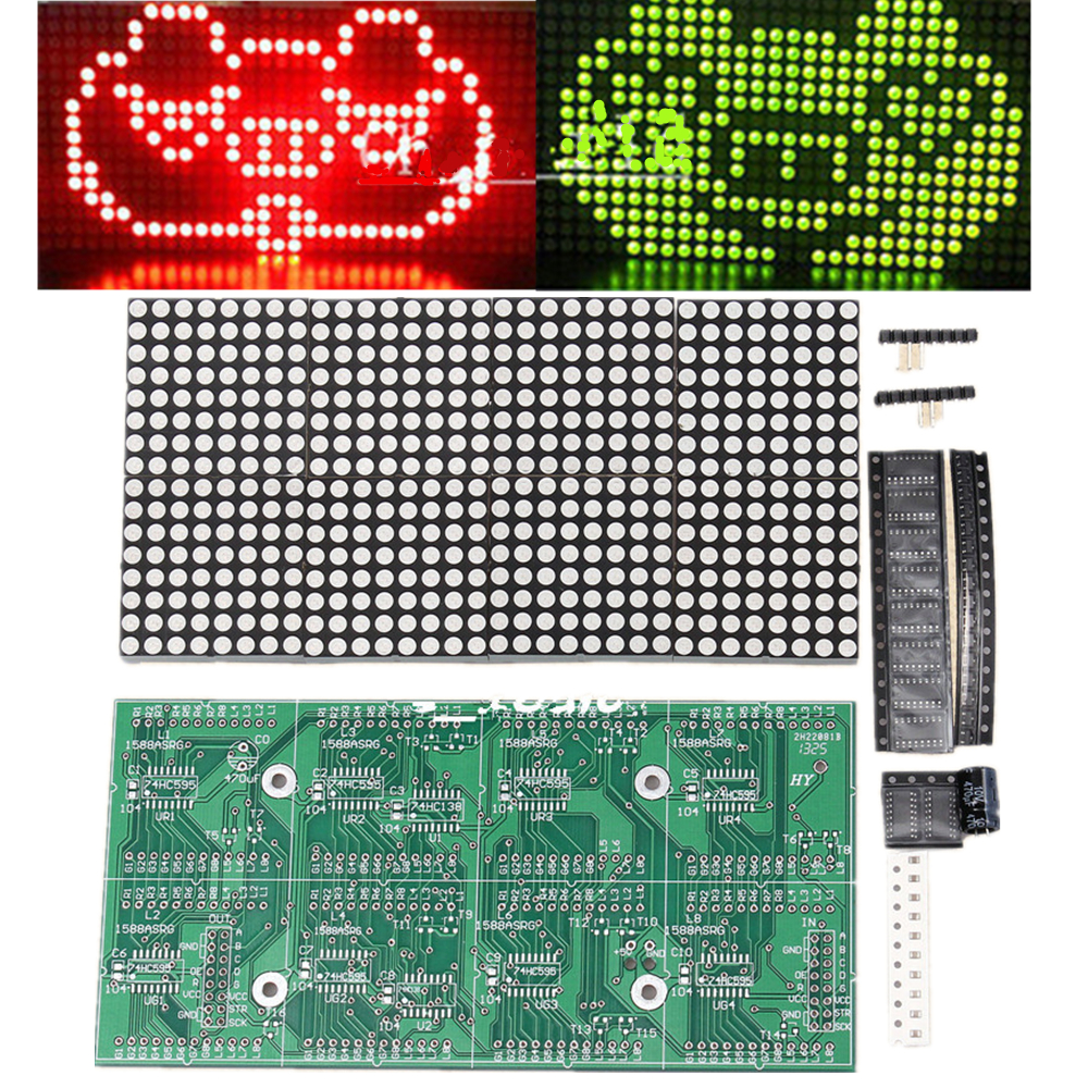 MAX7219 Dot Matrix Hágalo usted mismo kit//Full Color RGB LED//8x8 3mm//5mm pantalla de matriz de puntos Rojo