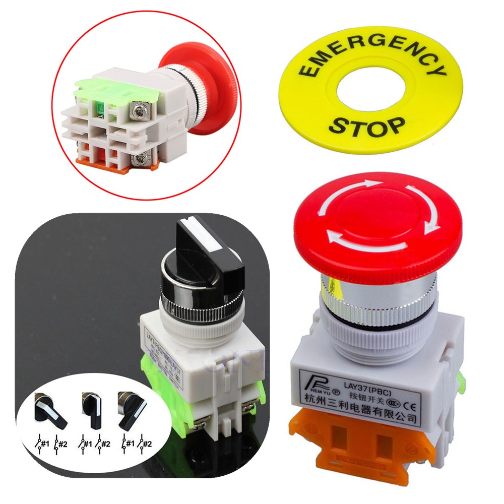 LAY7-20X//3 Rotary Three Position 660V 10A DPST Emergency Stop Button Switch